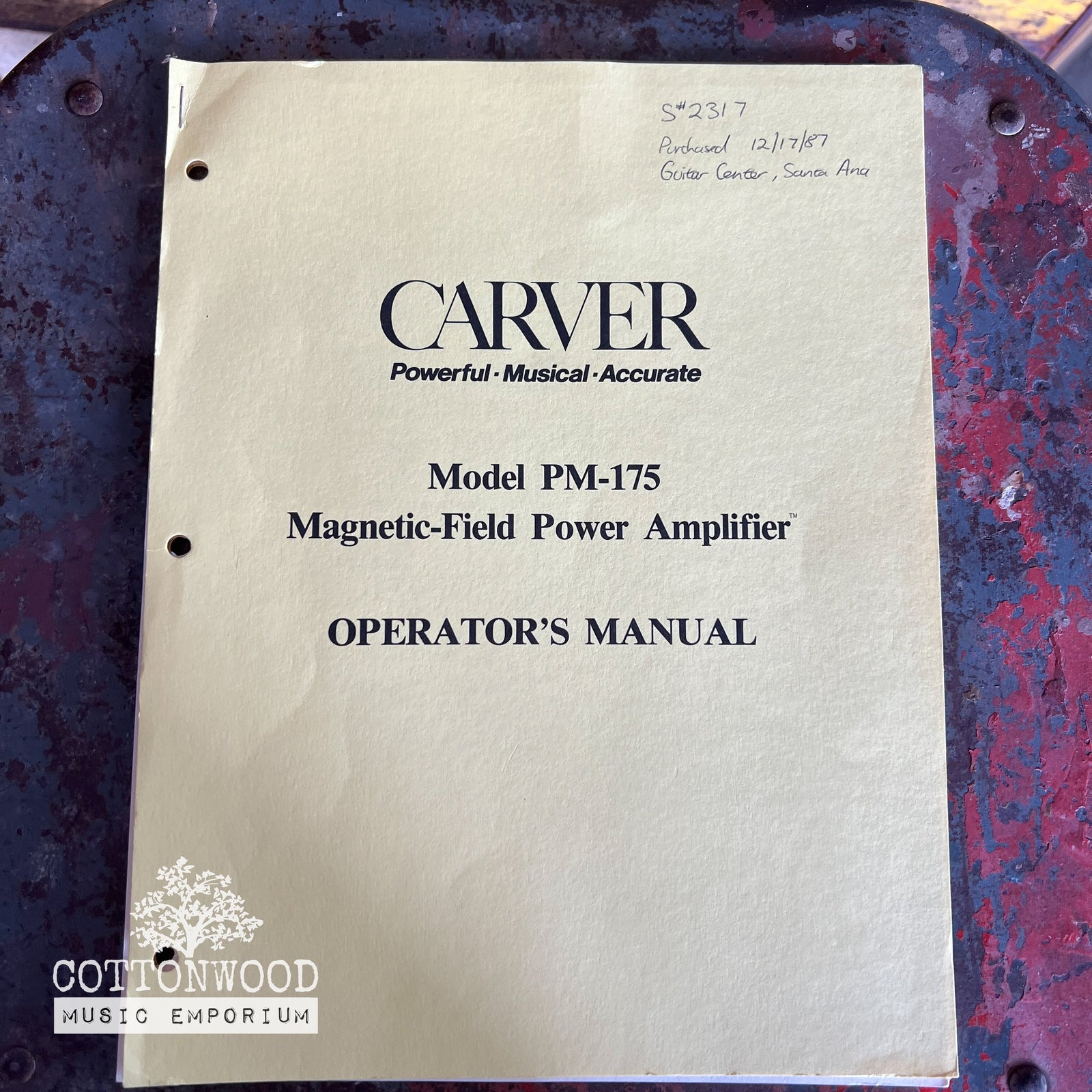 Carver PM-175 Magnetic Field Power Amplifier | 175W/Ch Professional Rack Amp