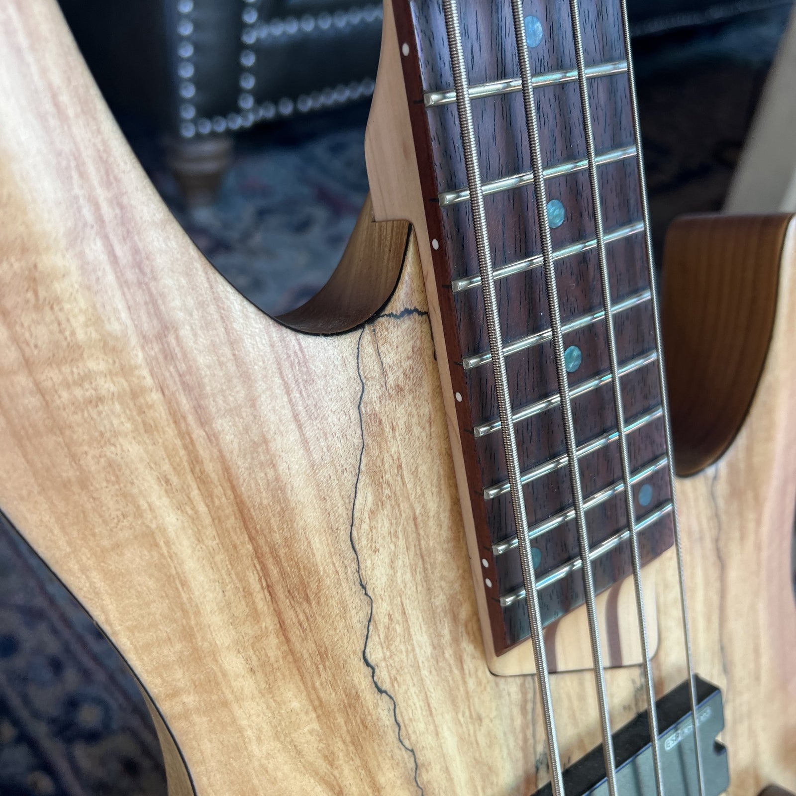 ESP LTD B-204SM Spalted Maple Bass Guitar – 4-String, Natural Satin