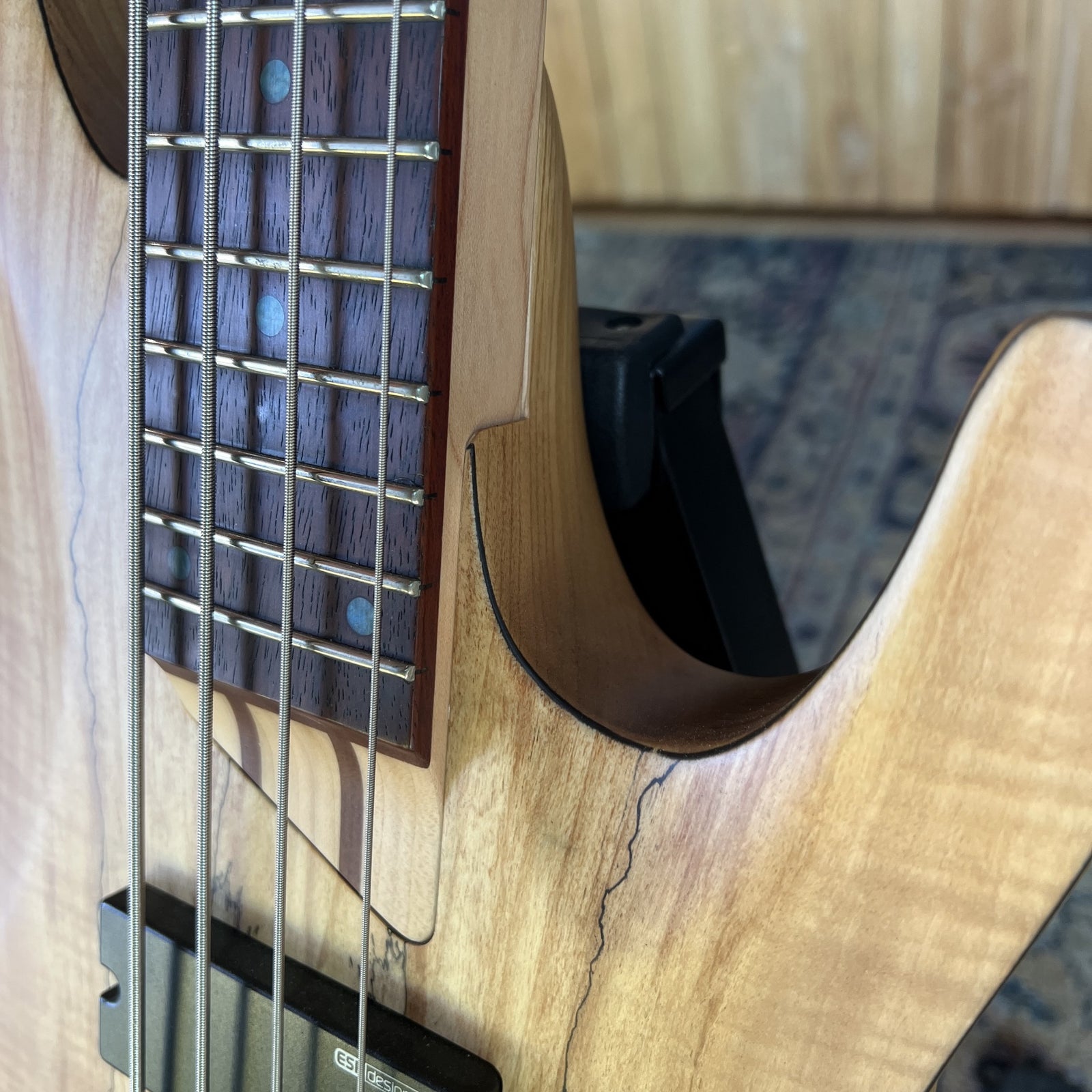 ESP LTD B-204SM Spalted Maple Bass Guitar – 4-String, Natural Satin