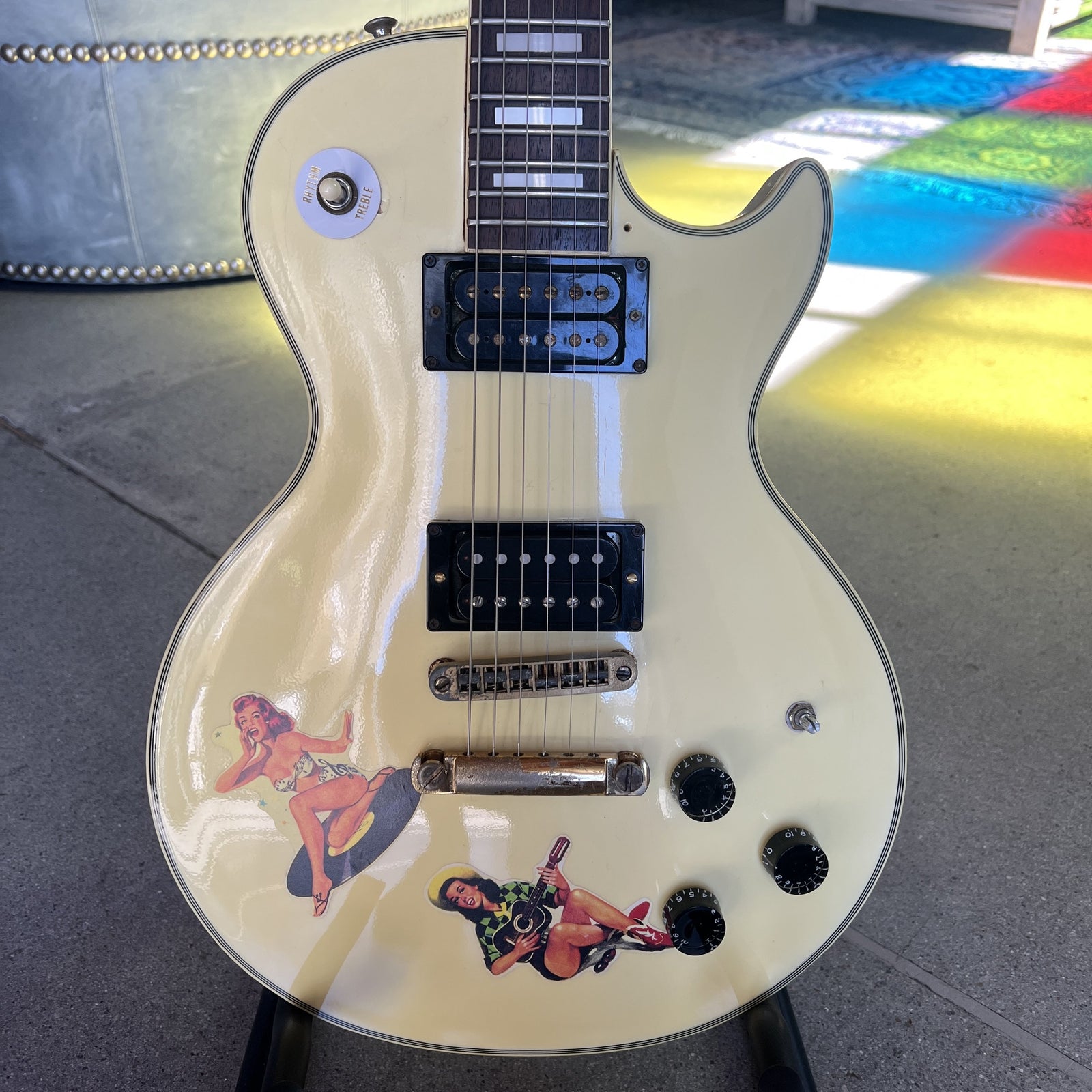 1977 Ibanez Model 2350 Custom Lawsuit Era Electric Guitar - Antique White (Steve Jones Sex Pistols Tribute)