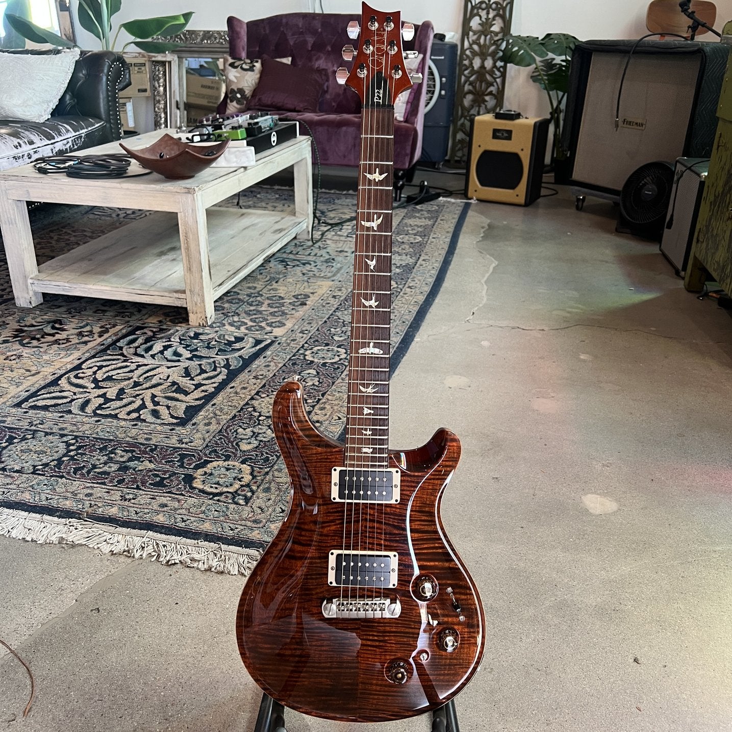 2013 PRS P22 / Custom 22 Piezo Stoptail 10-Top - Orange Tiger