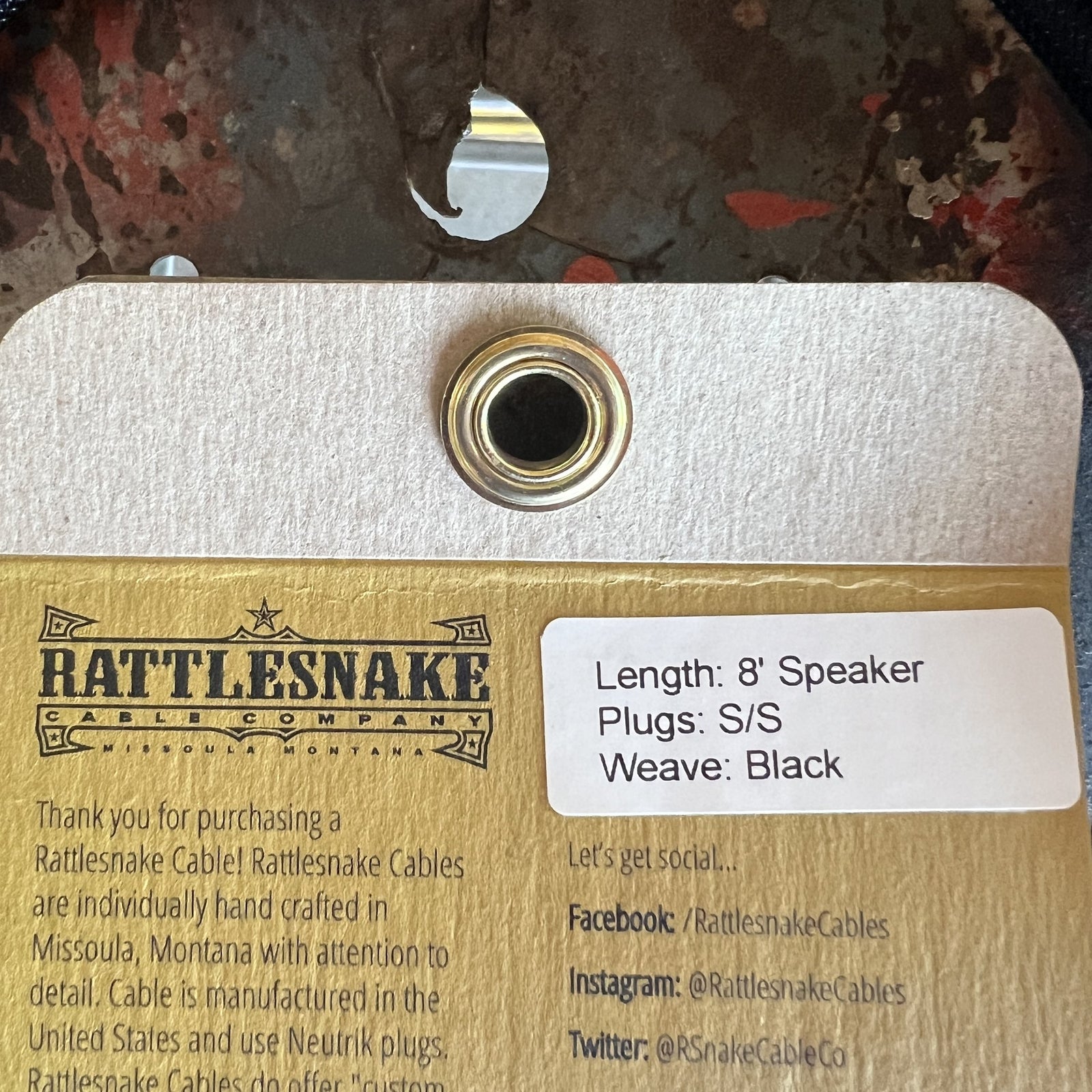 Rattlesnake Cable Company 8' Speaker Cable - Black