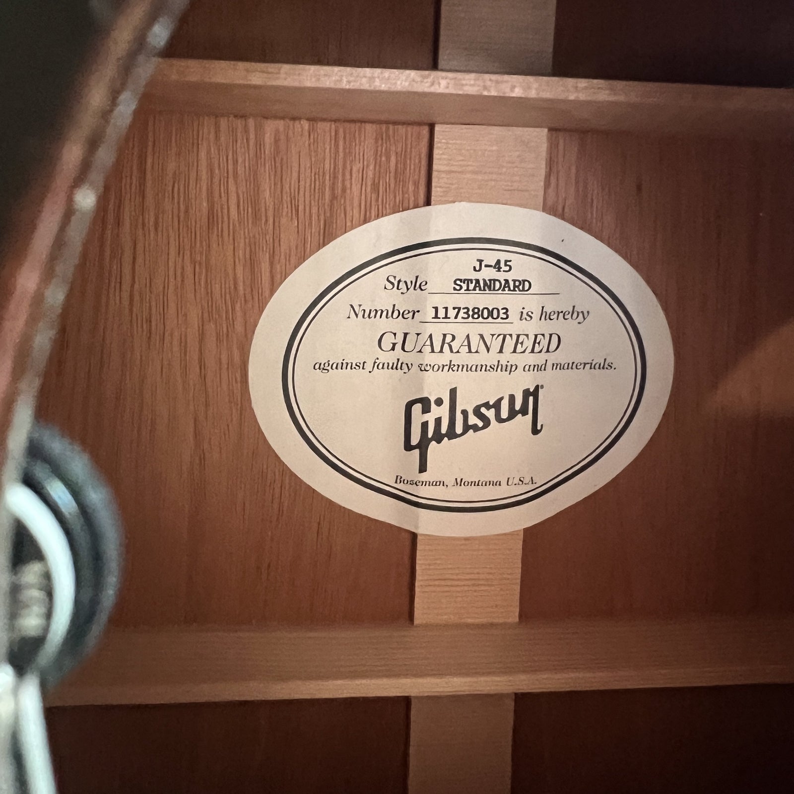 2018 Gibson J-45 Standard Acoustic-Electric Guitar – Vintage Sunburst (Used, Very Good)