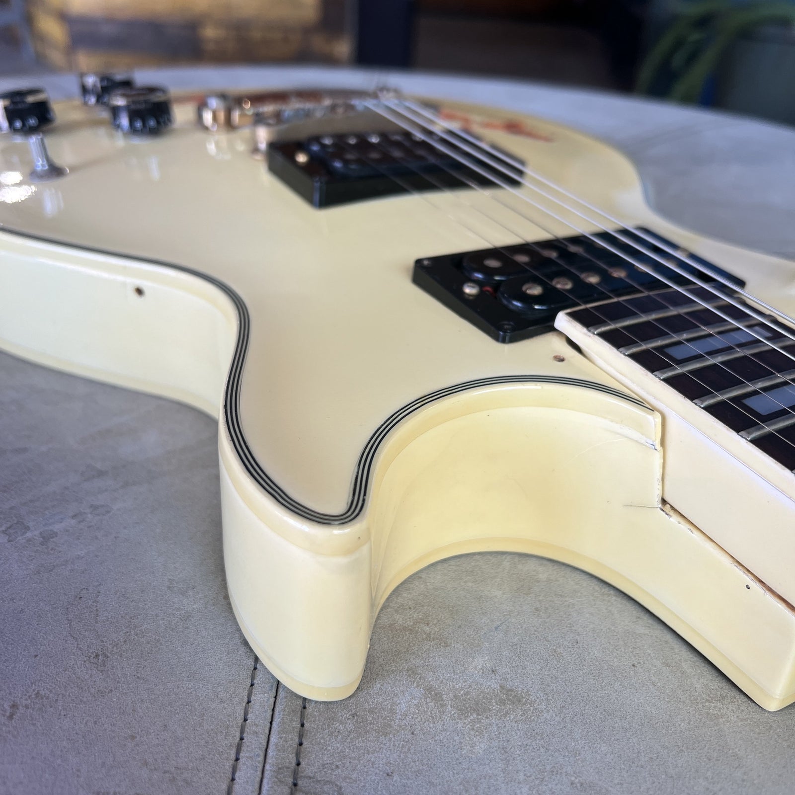 1977 Ibanez Model 2350 Custom Lawsuit Era Electric Guitar - Antique White (Steve Jones Sex Pistols Tribute)