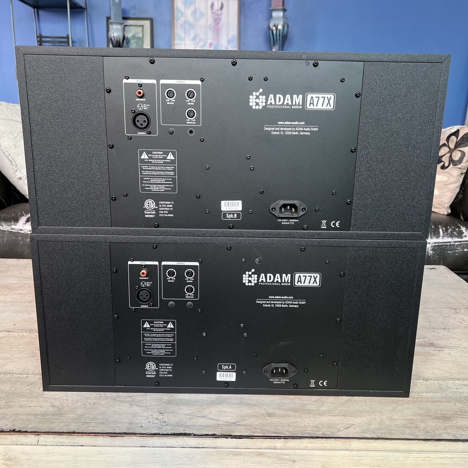 ADAM Audio A77X 2.5-Way Active Studio Monitors - Matched Pair (Speaker A & Speaker B) - Excellent Condition