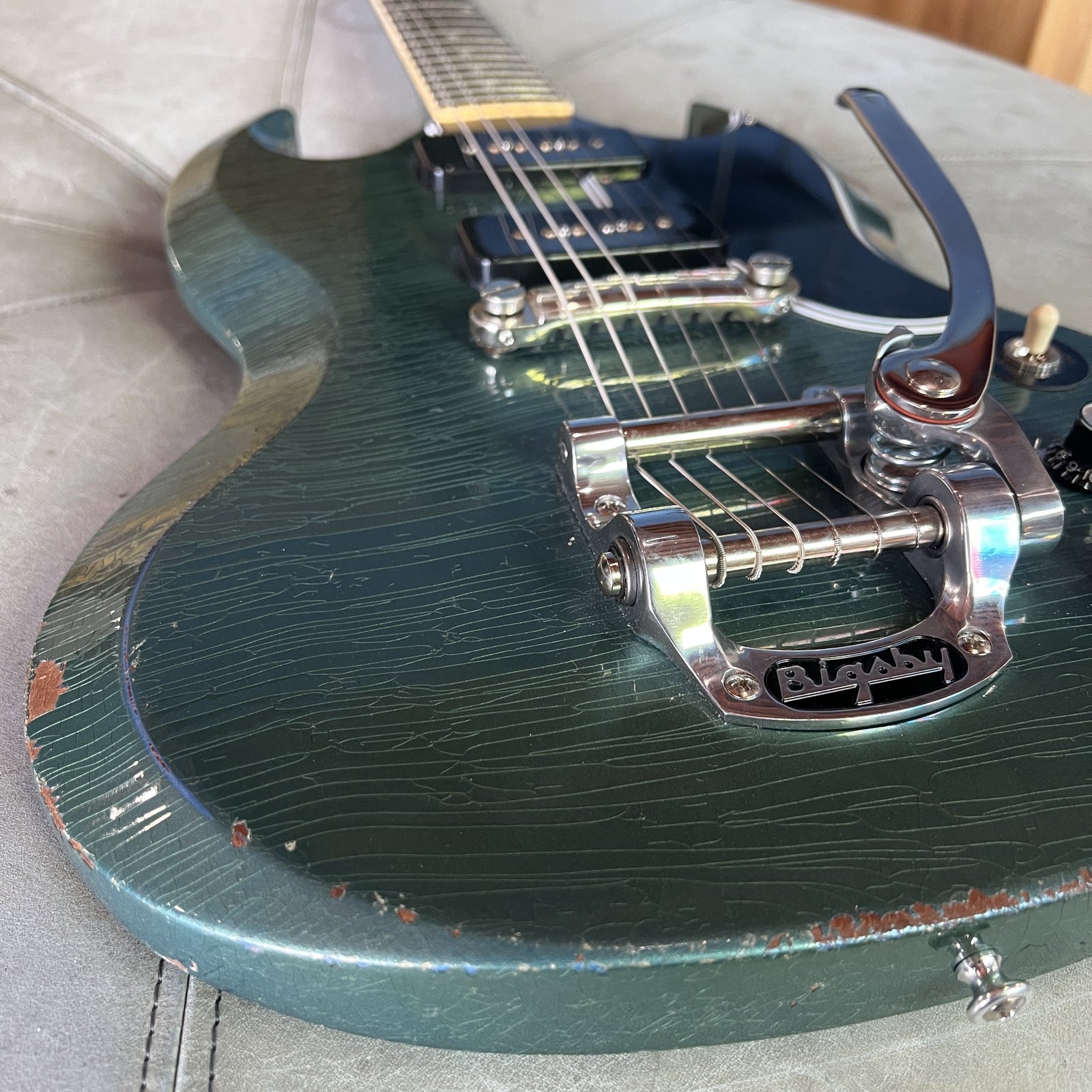 Gibson Custom Murphy Lab 1963 SG Special Reissue – Light Aged Antique Pelham Blue w/ Bigsby B5 (SN: 203423)