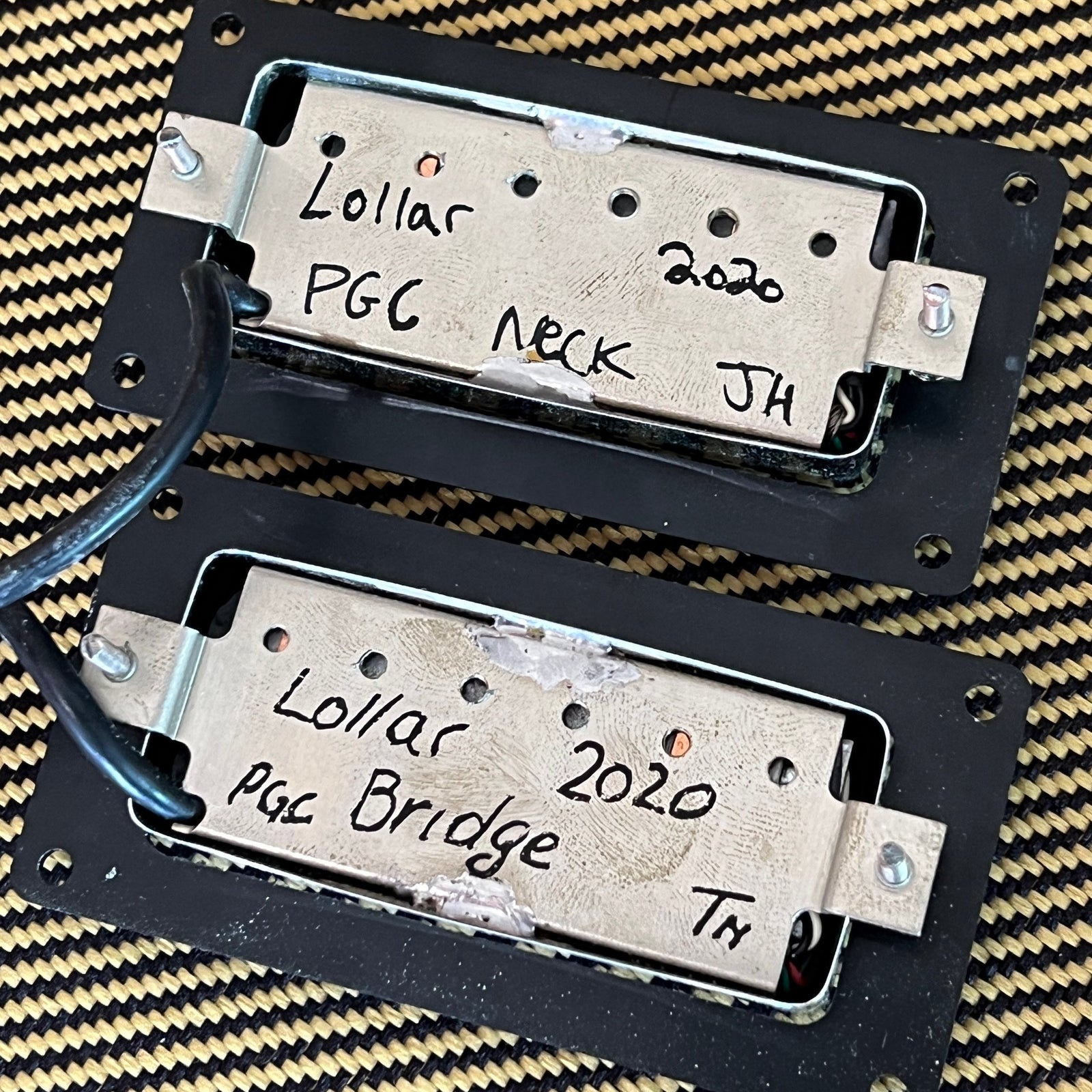 Lollar Firebird / Mini-Humbucker Pickup Set - Solid Chrome with Adapter Rings (2020