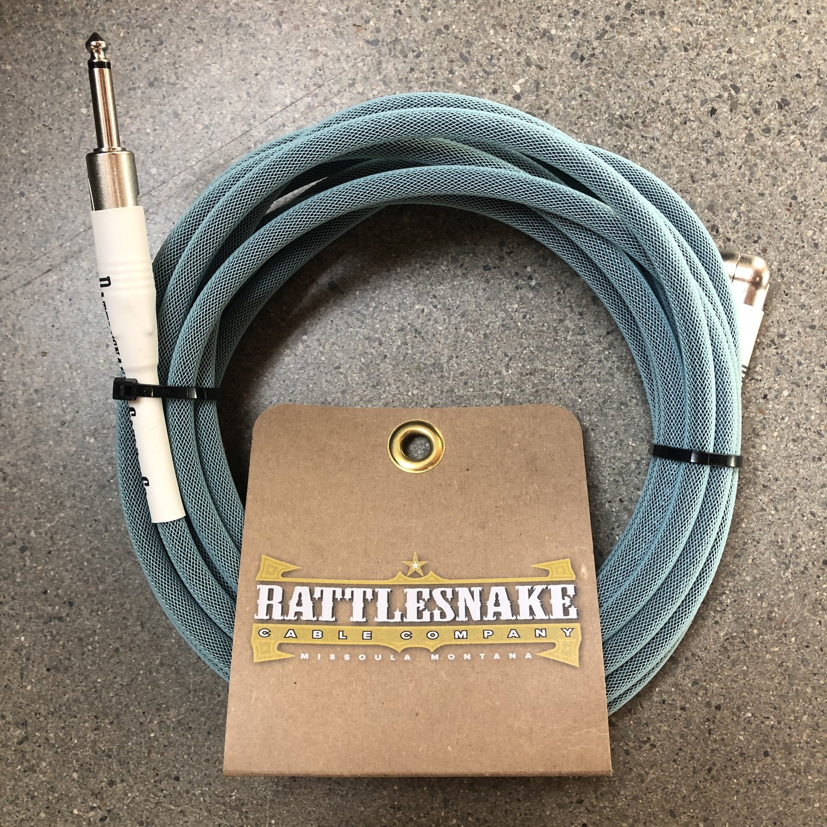 Rattlesnake Cable Company 20' Retro Sea Foam Guitar Cable - Mixed Plugs