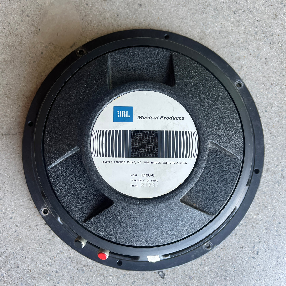 JBL E120-8 - 12" Guitar Speaker