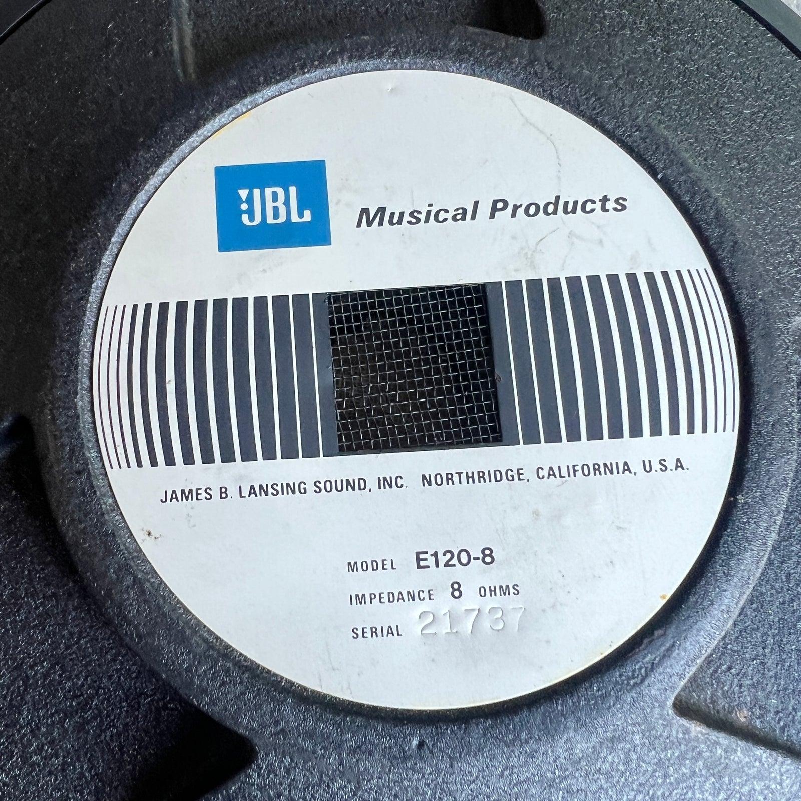 JBL E120-8 - 12" Guitar Speaker