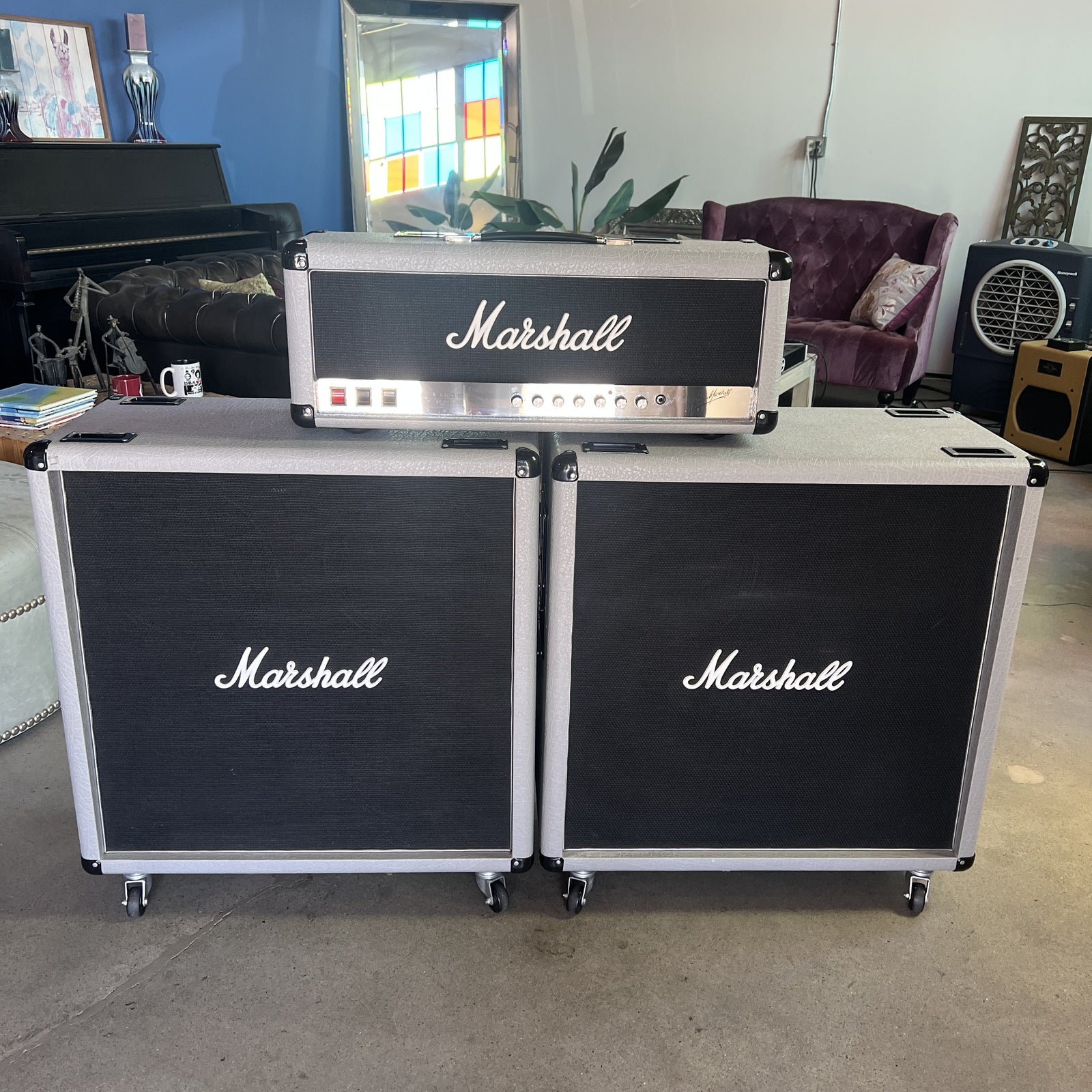 Marshall 2555X Silver Jubilee 100-Watt Full Stack with Dual 2551BV 4x12 Cabinets (UK Made)