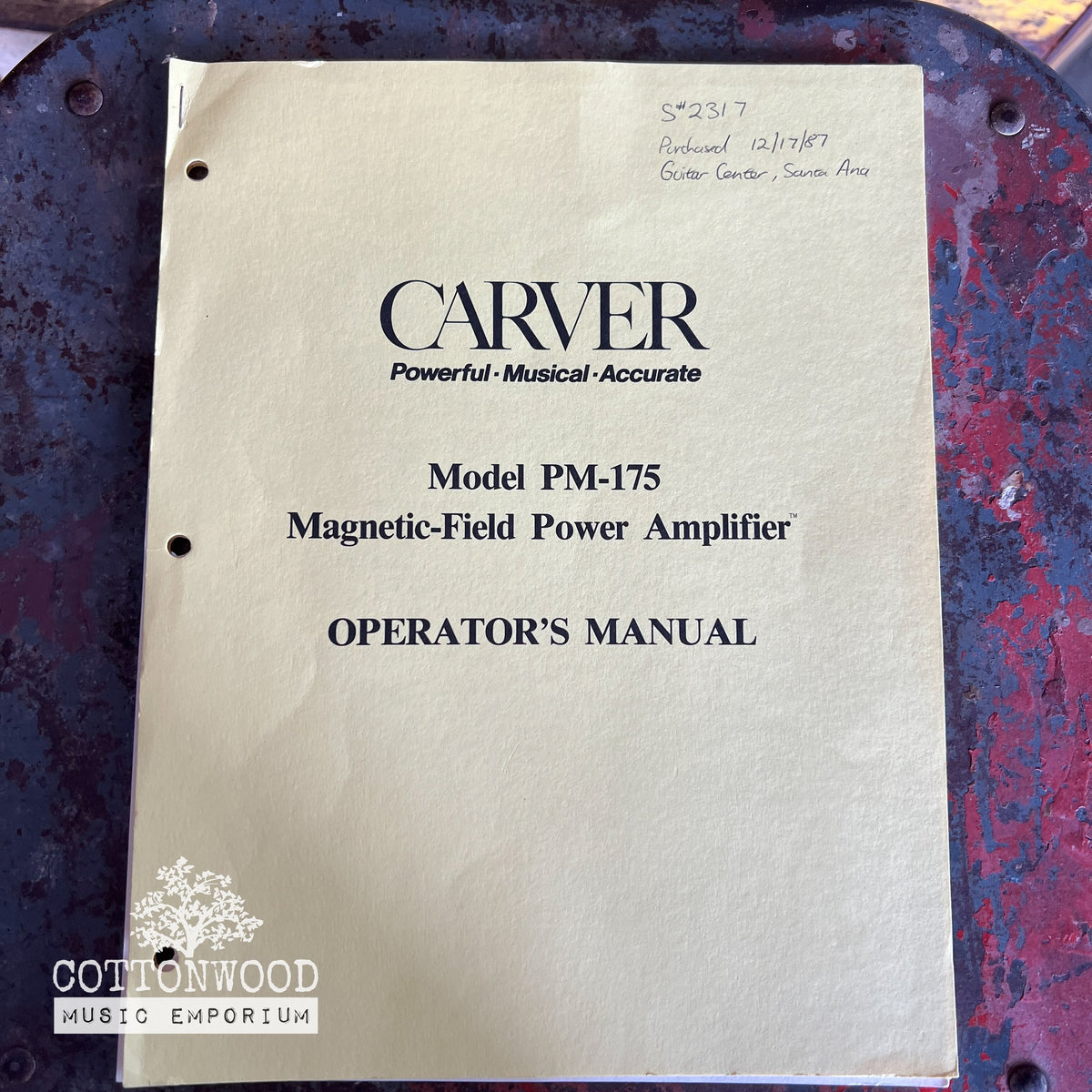 Carver PM-175 Magnetic Field Power Amplifier | 175W/Ch Professional Rack Amp