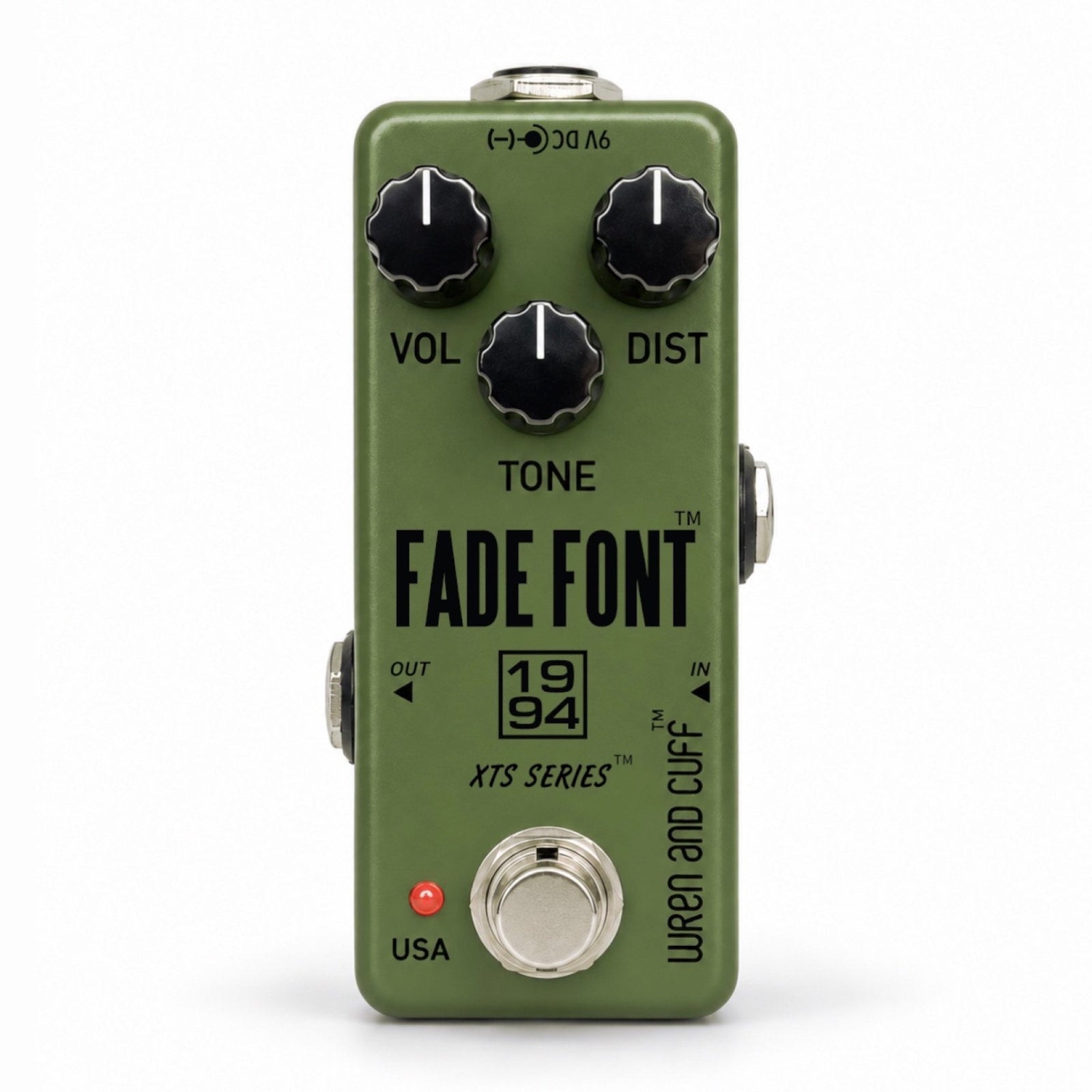 Wren and Cuff XTS Series Fade Font 94 Fuzz Pedal front view