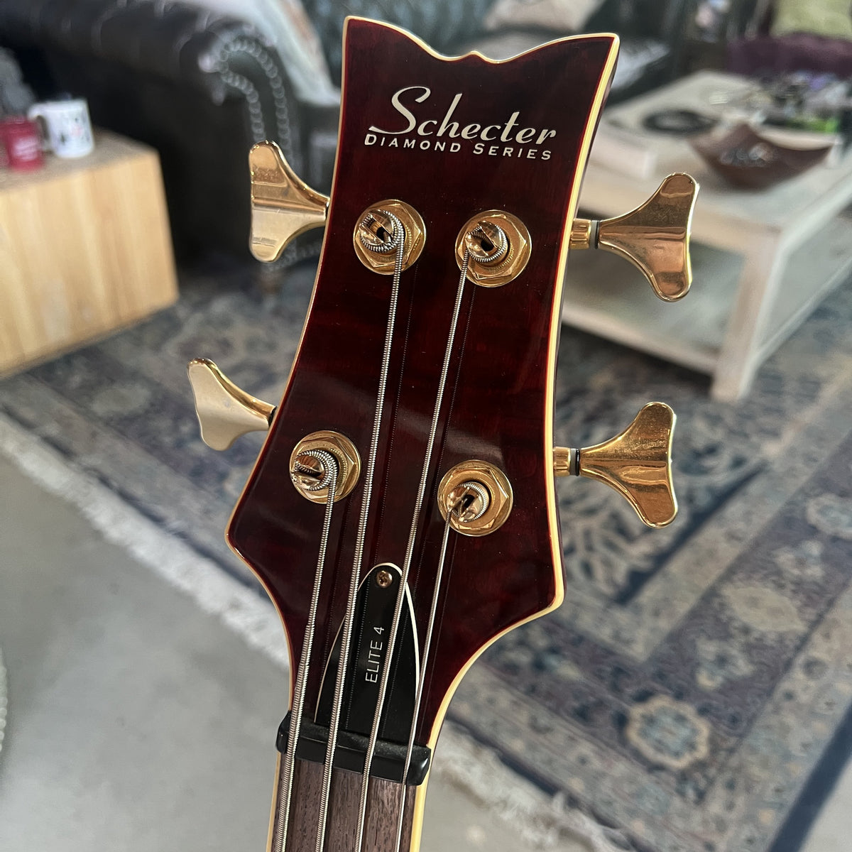 2007 Schecter Diamond Series Elite 4 Bass Guitar - Crimson Red (Crafted in South Korea)