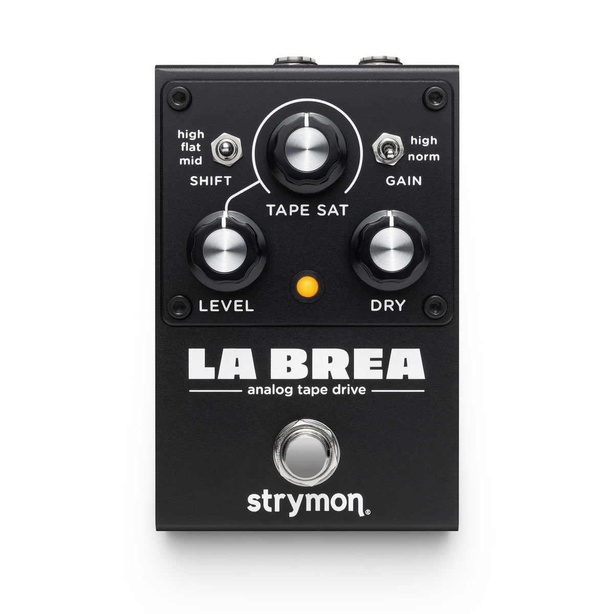 Angled view of the Strymon La Brea analog tape drive pedal.