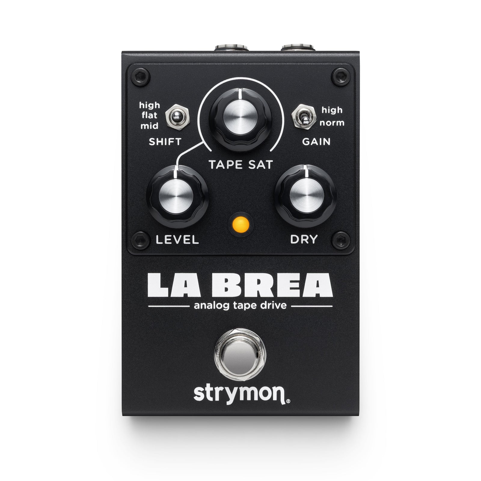 Angled view of the Strymon La Brea analog tape drive pedal.