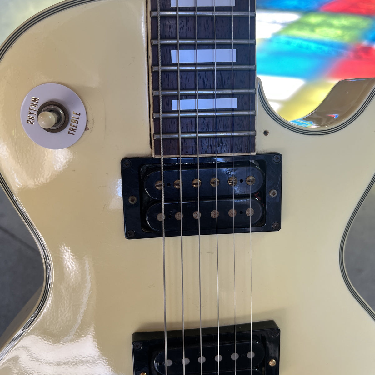 1977 Ibanez Model 2350 Custom Lawsuit Era Electric Guitar - Antique White (Steve Jones Sex Pistols Tribute)