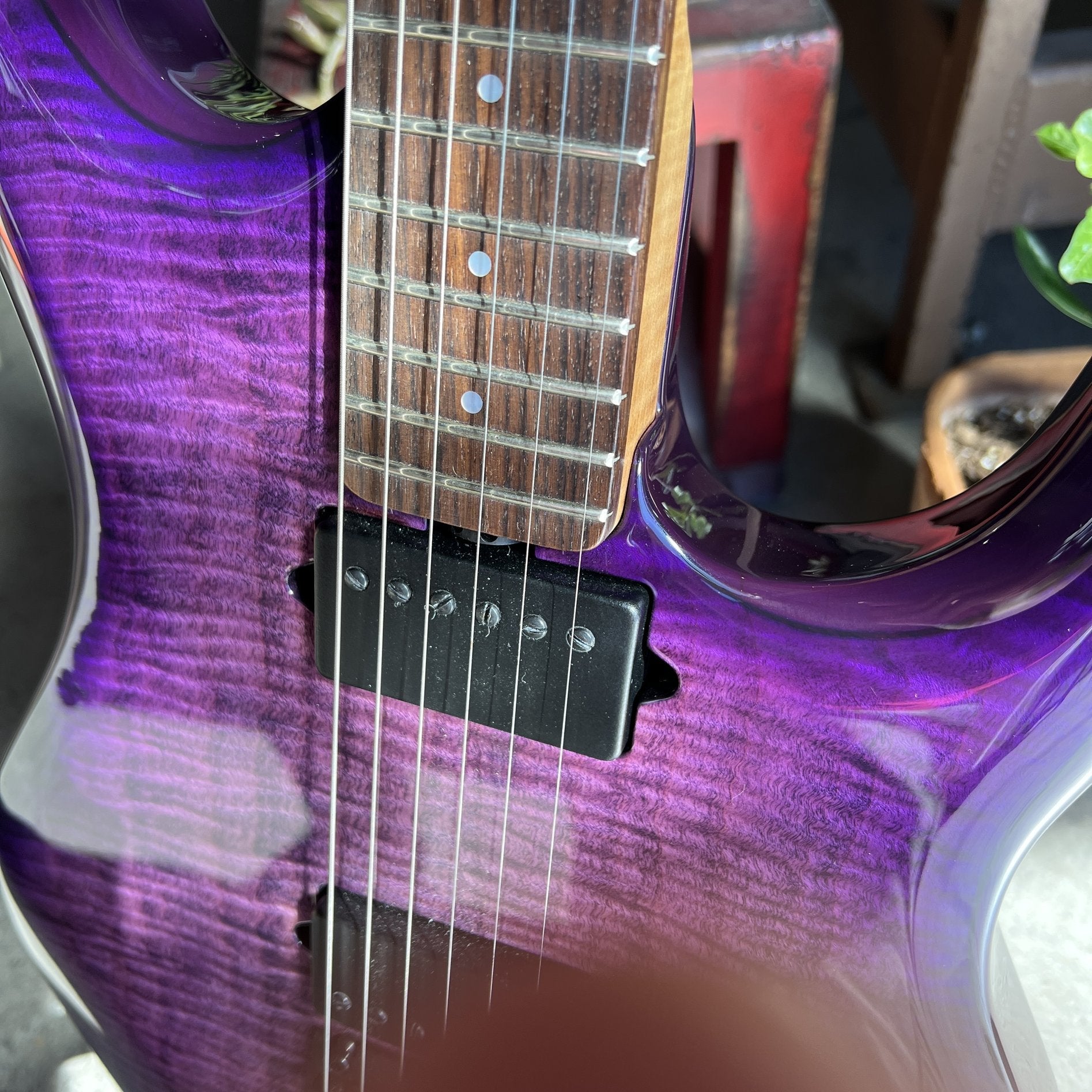 2018 Ernie Ball Music Man Luke III - Boysenberry Flame
