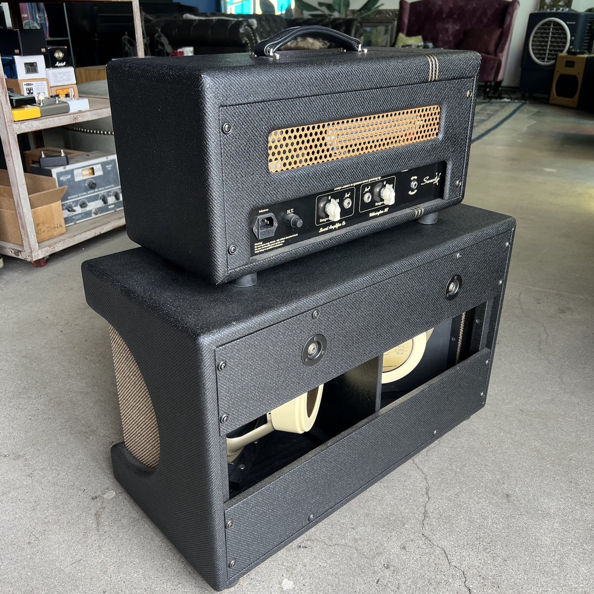 Swart Stereo Master 20 Head & Matching 2x12 Stereo Cabinet – Black Tweed (2019)