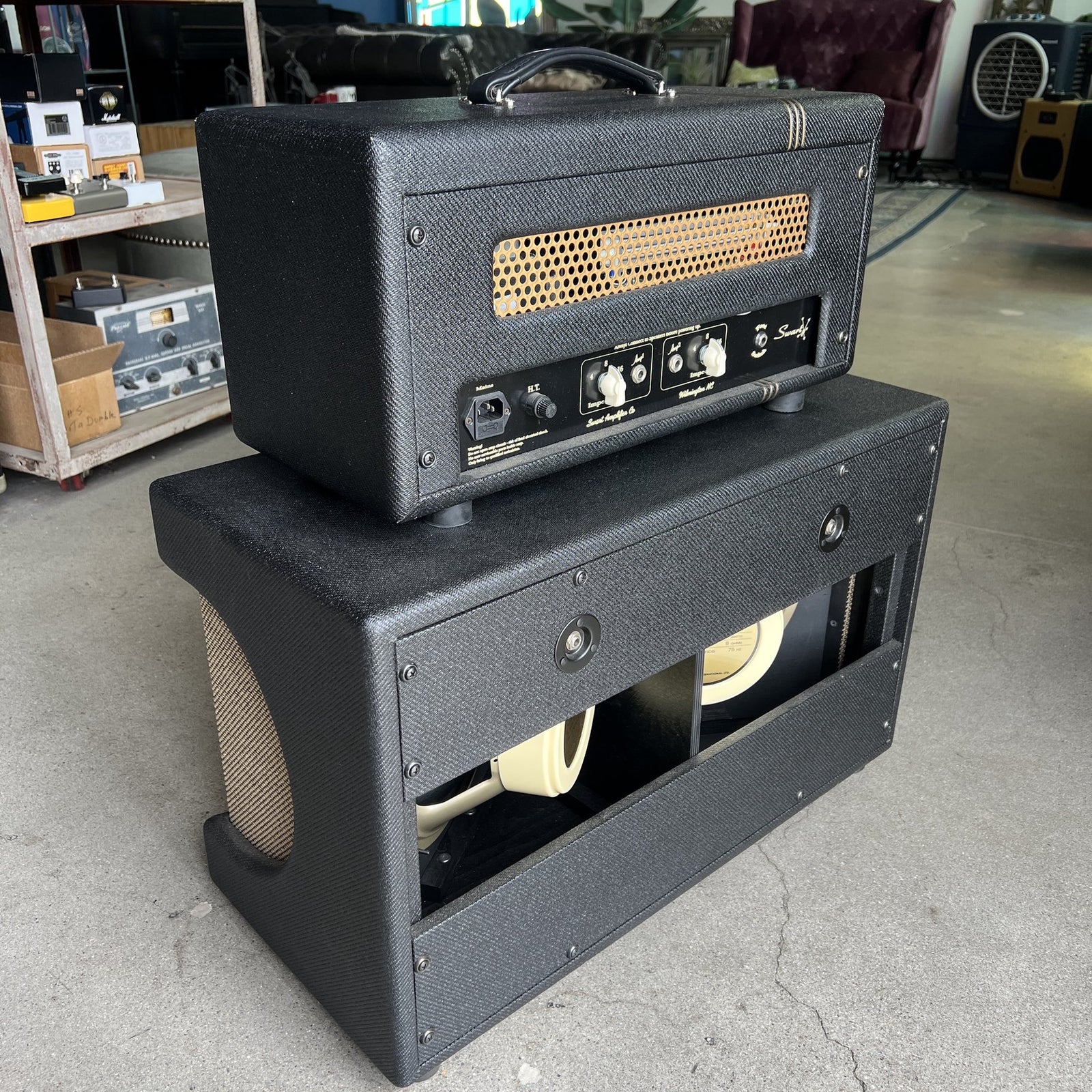 Swart Stereo Master 20 Head & Matching 2x12 Stereo Cabinet – Black Tweed (2019)