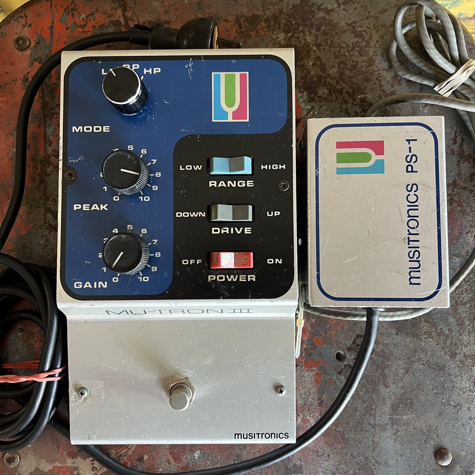 Vintage Musitronics Mu-Tron III Envelope Filter & PS-1 Power Supply