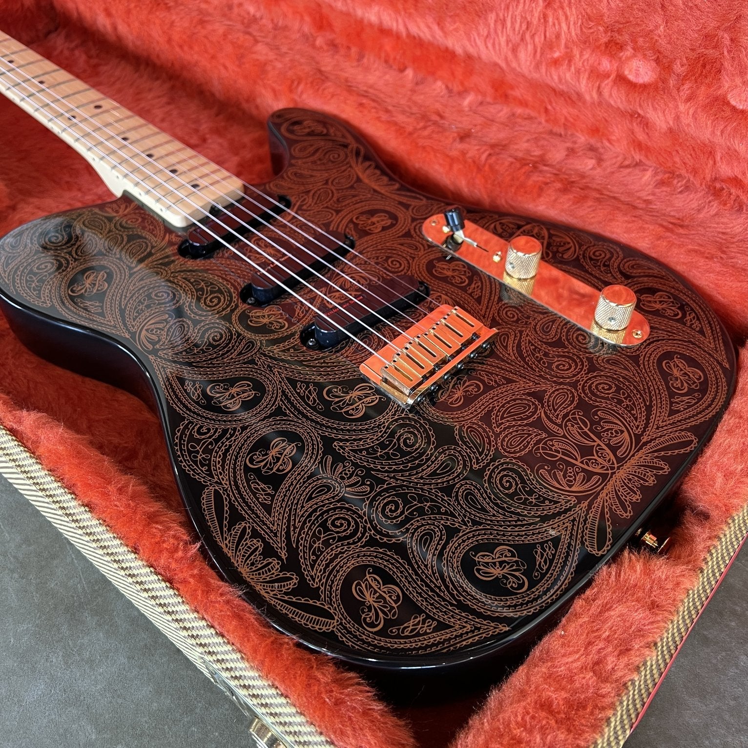 1994 Fender James Burton Telecaster - Black w/Gold Paisley