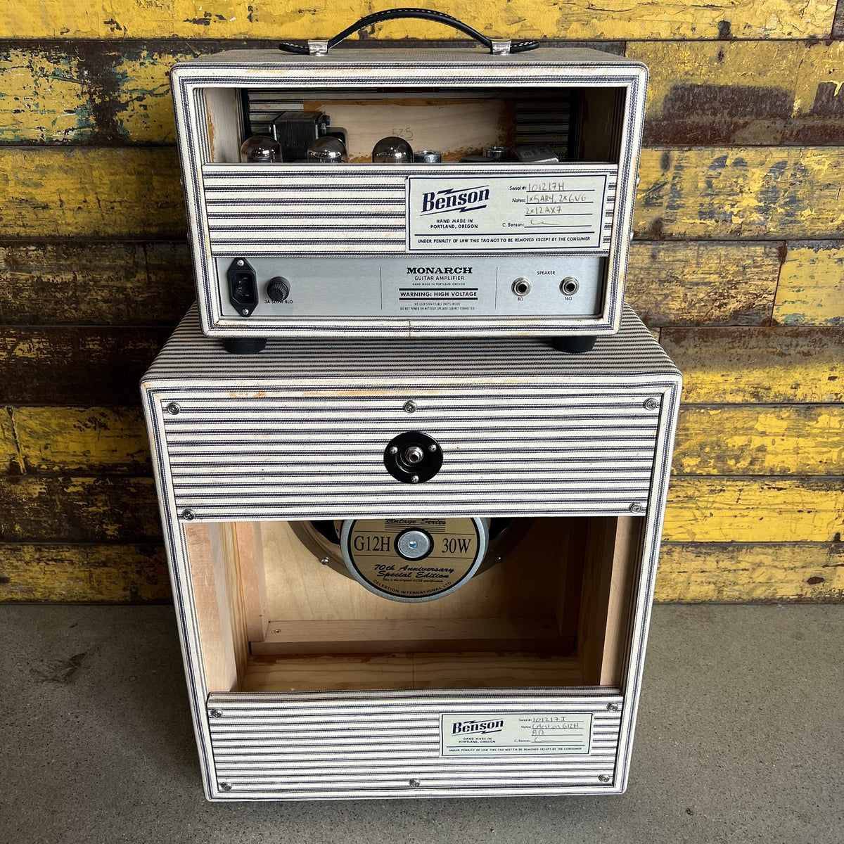 Benson Amps Monarch Point-to-Point Tube Amplifier Head & 1x12 Cabinet