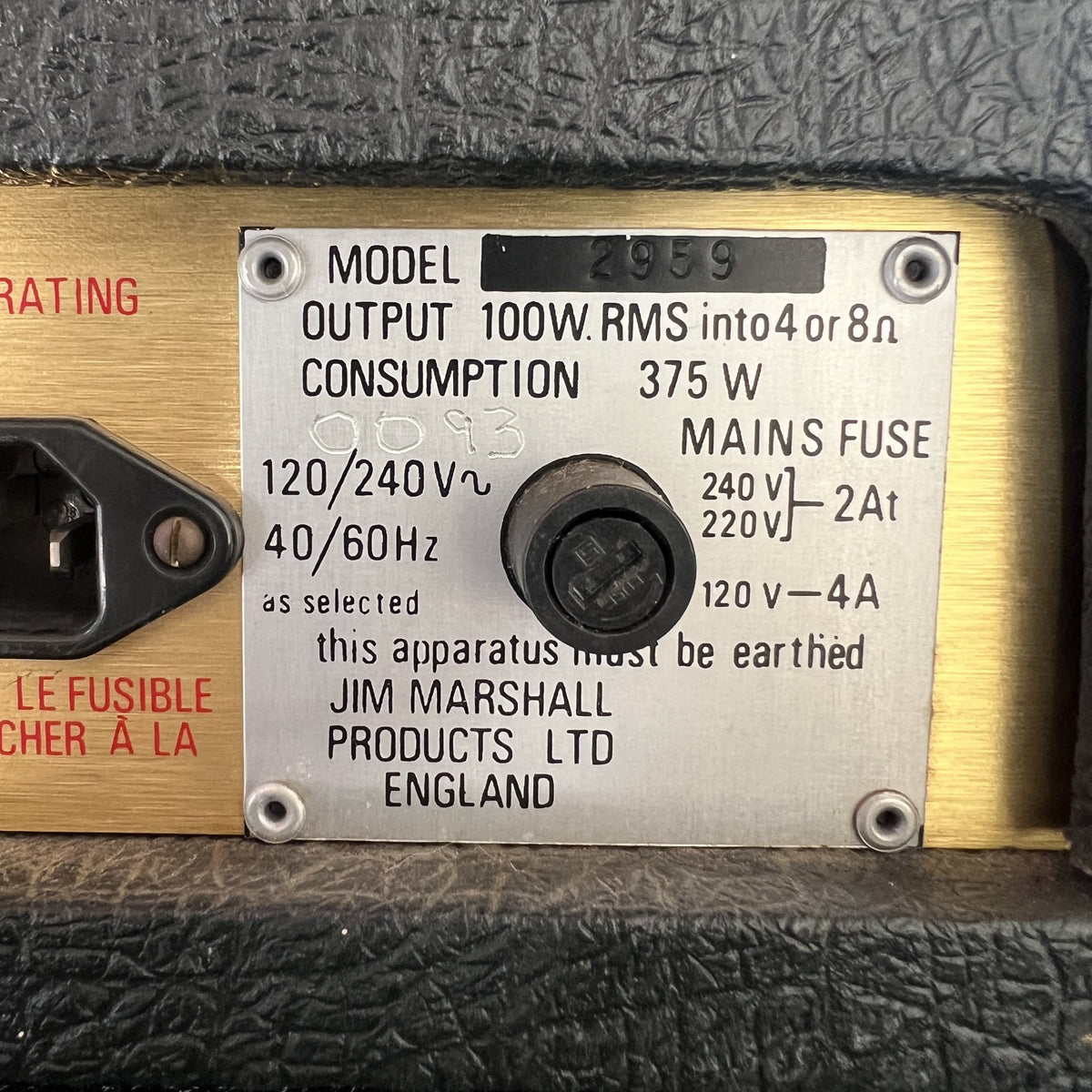 Ultra-Rare Marshall 1980 JMP 2959 100W Lead Head – The Super Lead with Reverb