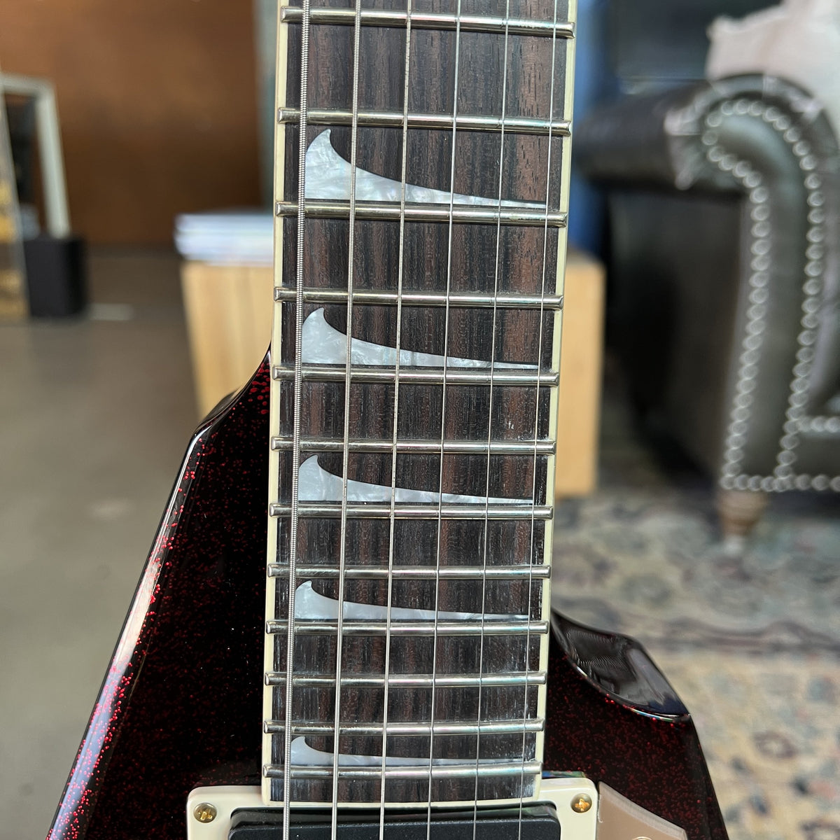 ESP LTD KH-V Kirk Hammett Signature - Red Sparkle (2023, Excellent Condition)