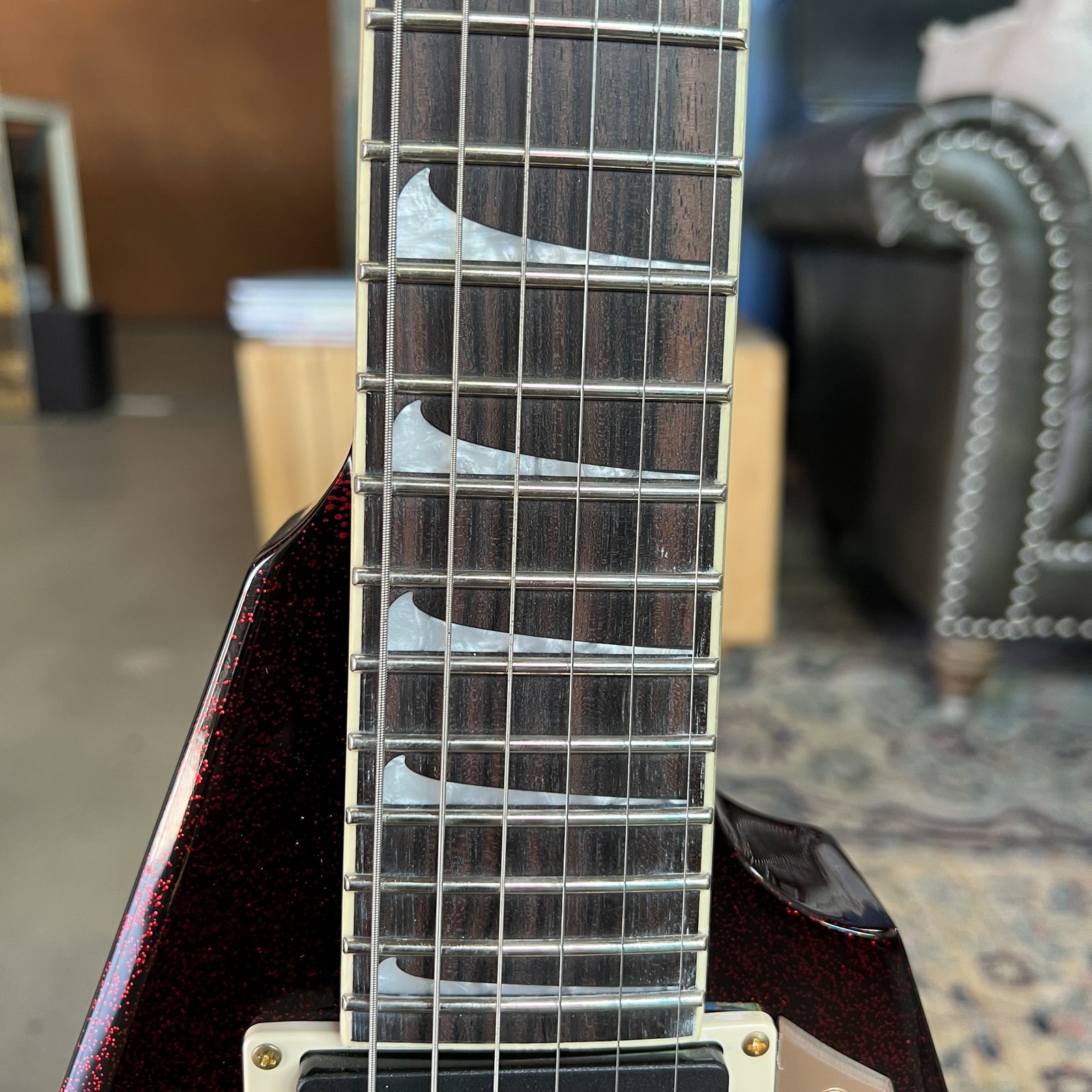 ESP LTD KH-V Kirk Hammett Signature - Red Sparkle (2023, Excellent Condition)