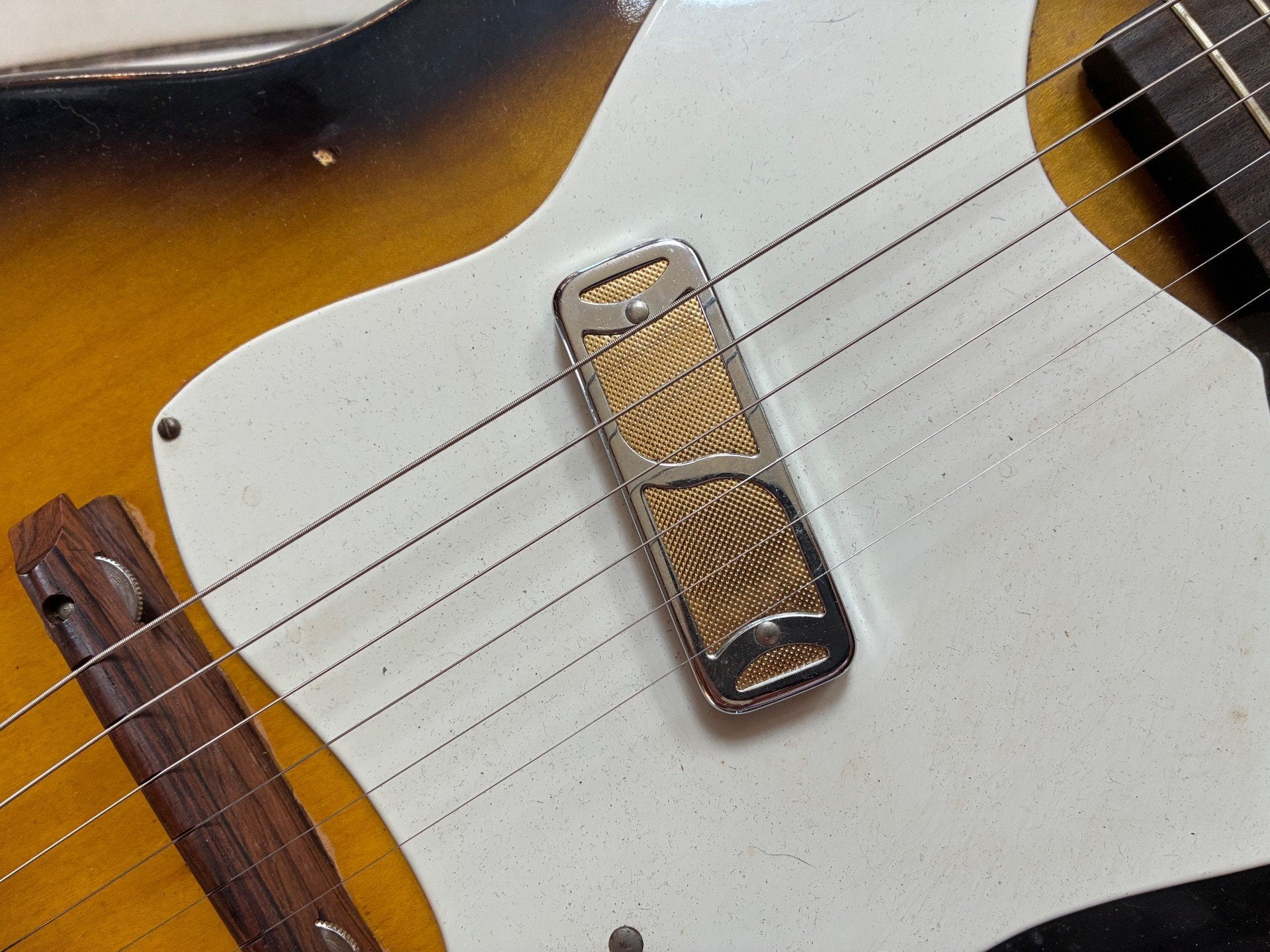Vintage 1960's Harmony Bobkat Dearmond Gold Foil Pickup