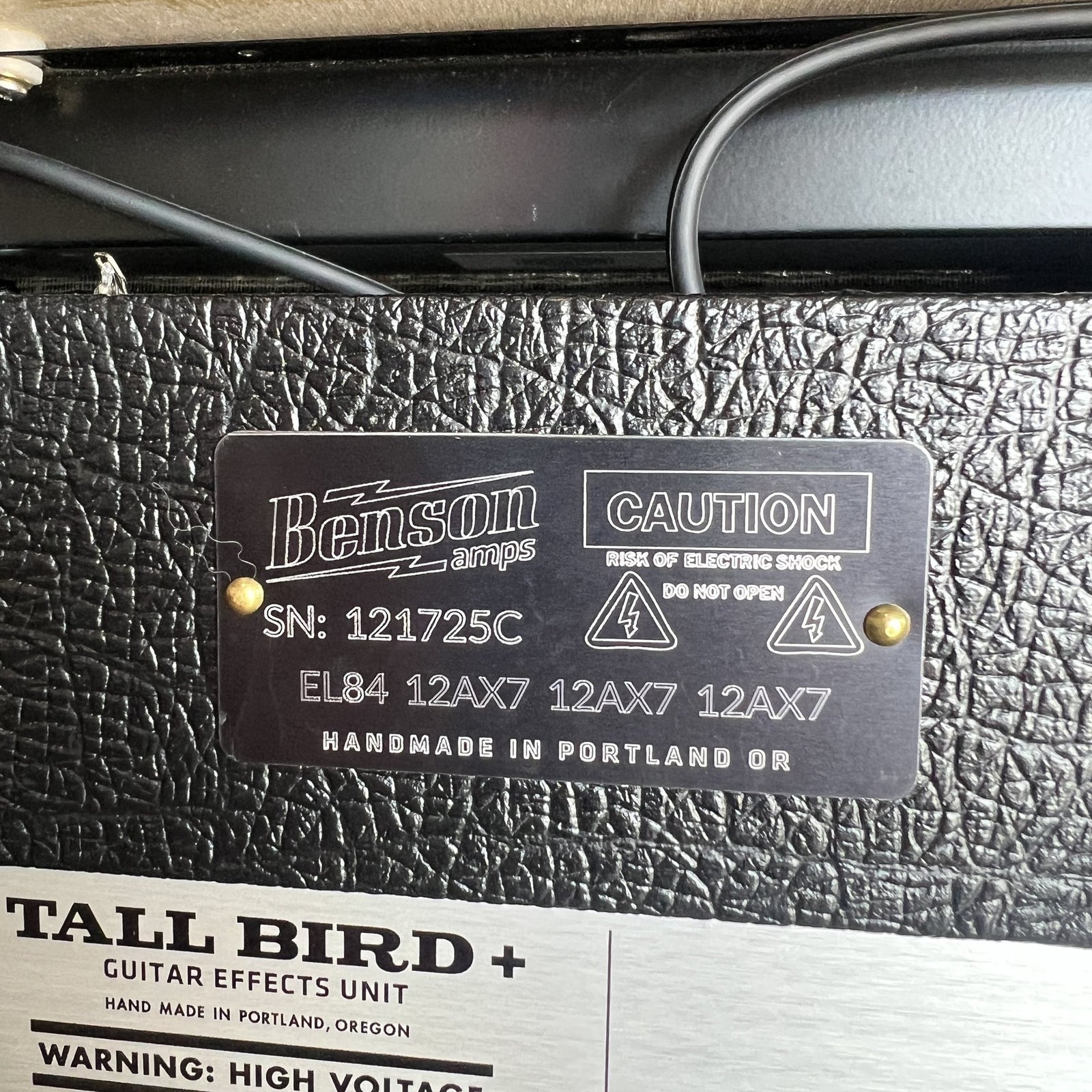 Benson Amps Tall Bird Plus Tube Reverb & Tremolo - Black & Silver