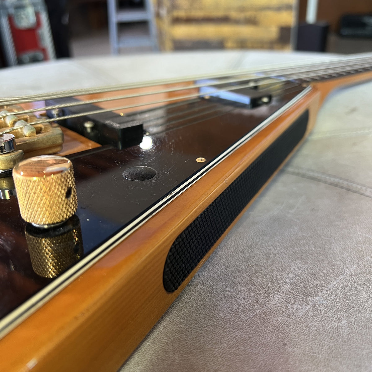 1977 Ibanez 2387B Rocket Roll Custom Flying V Bass Natural Modified w/ EMGs