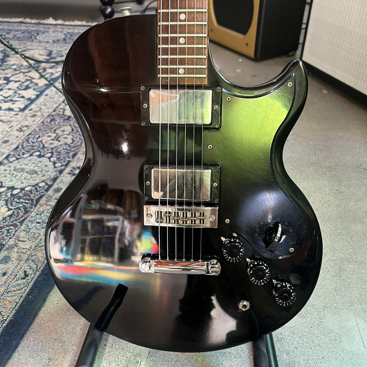 Vintage Mid-1970s Ibanez Model 2451 Lawsuit Era Electric Guitar Black w/ Case