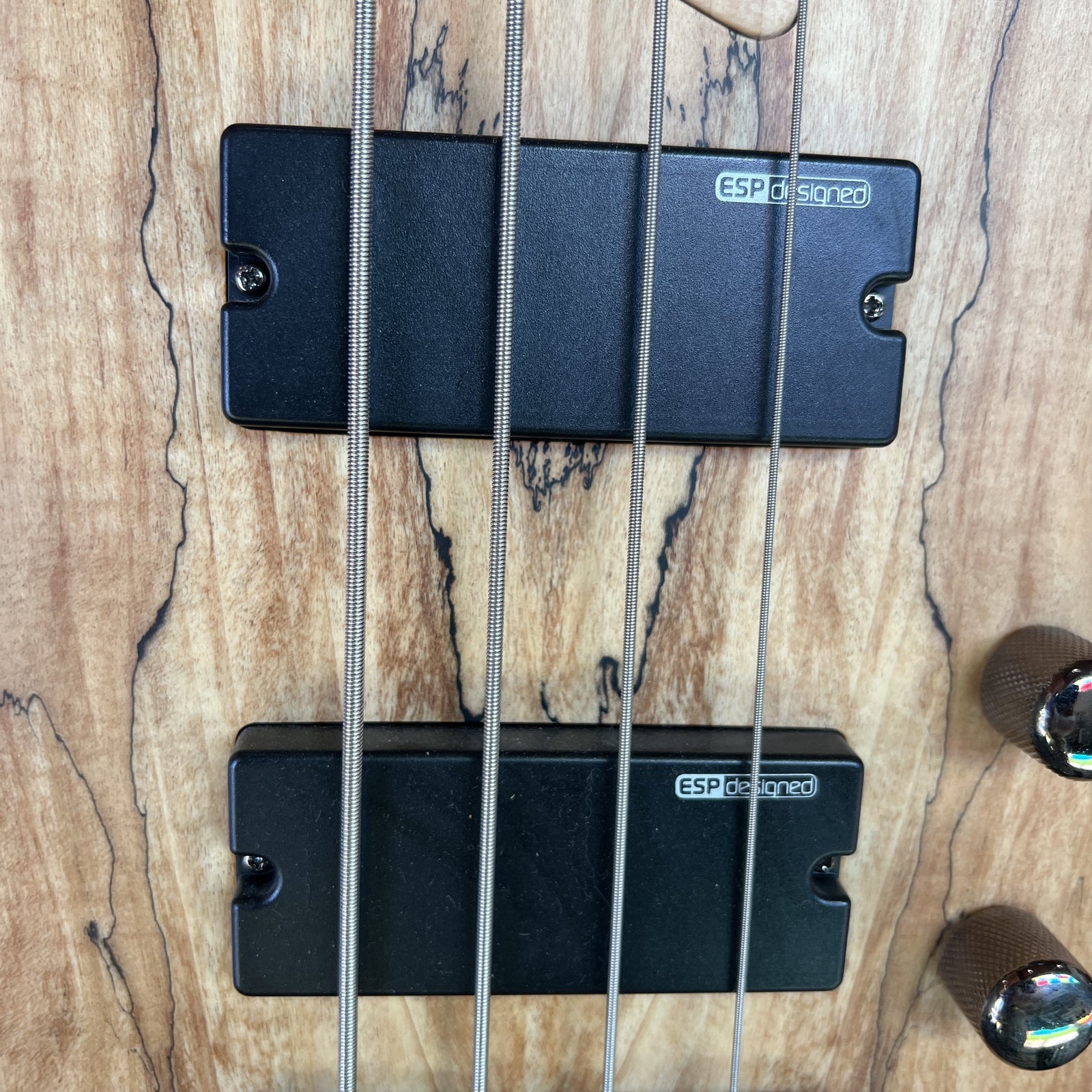 ESP LTD B-204SM Spalted Maple Bass Guitar – 4-String, Natural Satin