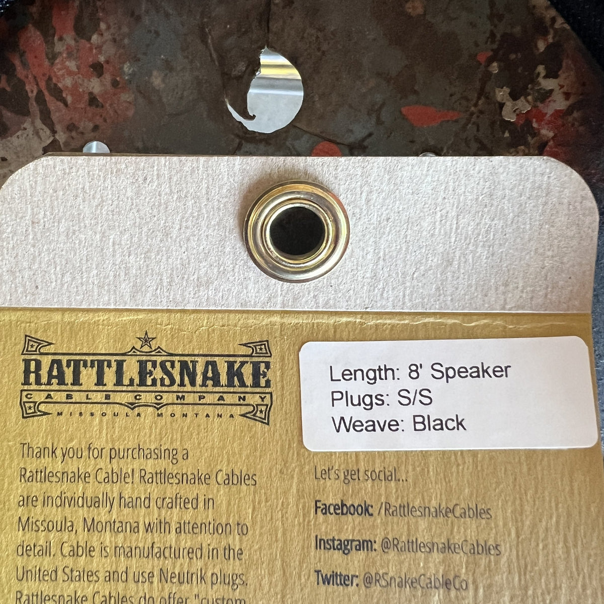 Rattlesnake Cable Company 8' Speaker Cable - Black