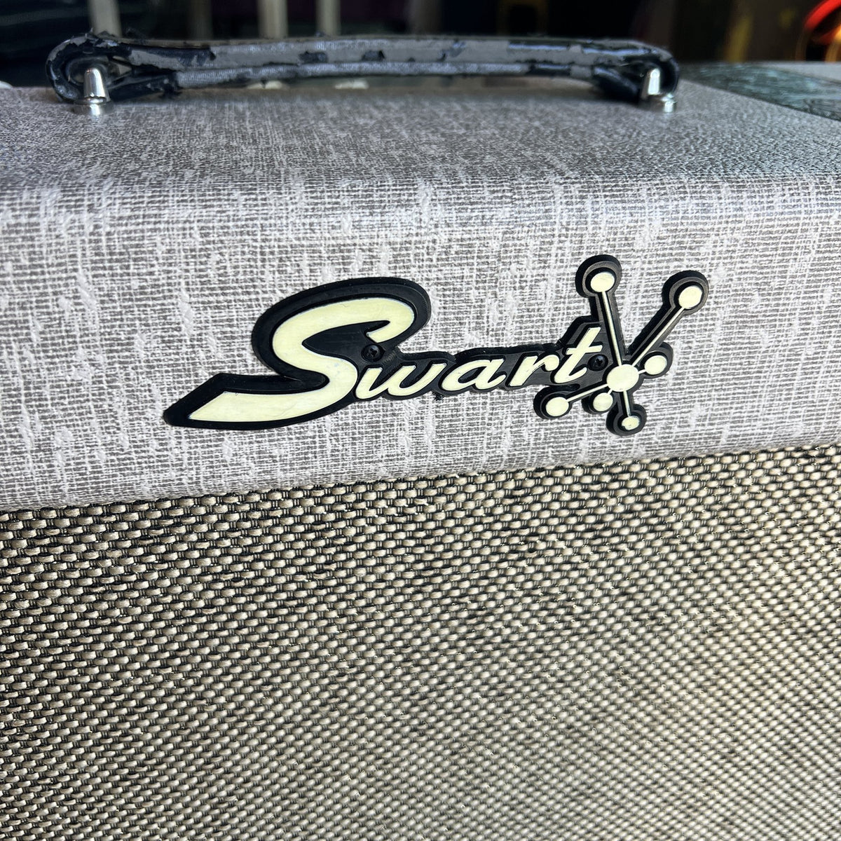 Swart MOD 84 15-Watt Hand-Wired Tube Combo Amp – Brown Western Stripe (w/ Night Light Jr. Attenuator)
