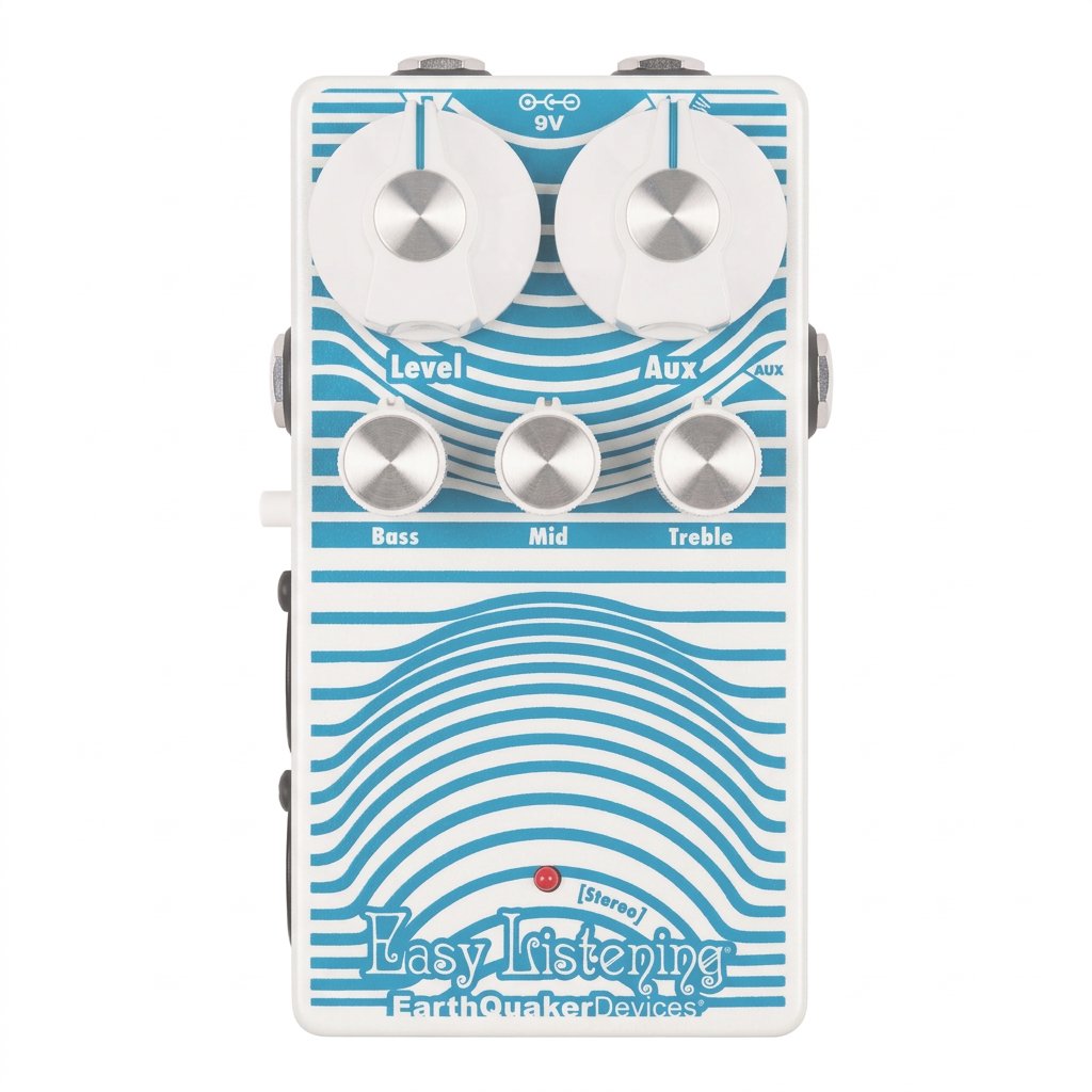 EarthQuaker Devices Easy Listening Stereo Analog Amp Simulator - Pearl White &amp; Turquoise - Cottonwood Music Exclusive Color