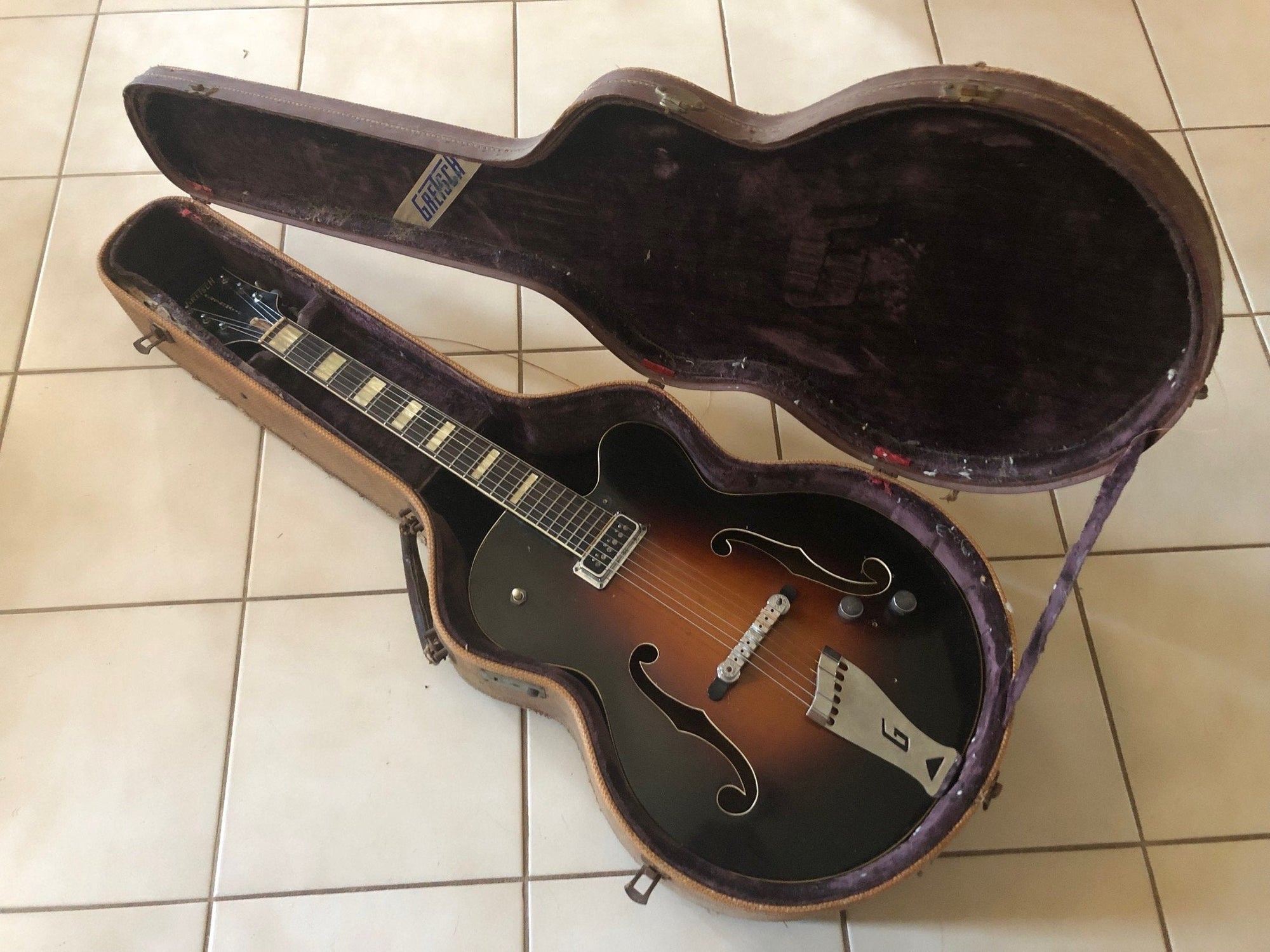 1955 Vintage Gretsch Streamliner Archtop Guitar Tweed Case