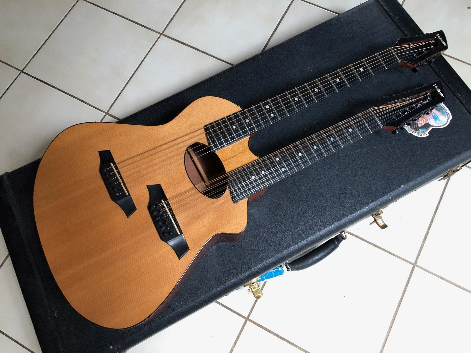 2011 Veillette Double Neck Acoustic Guitar w/Flight Case