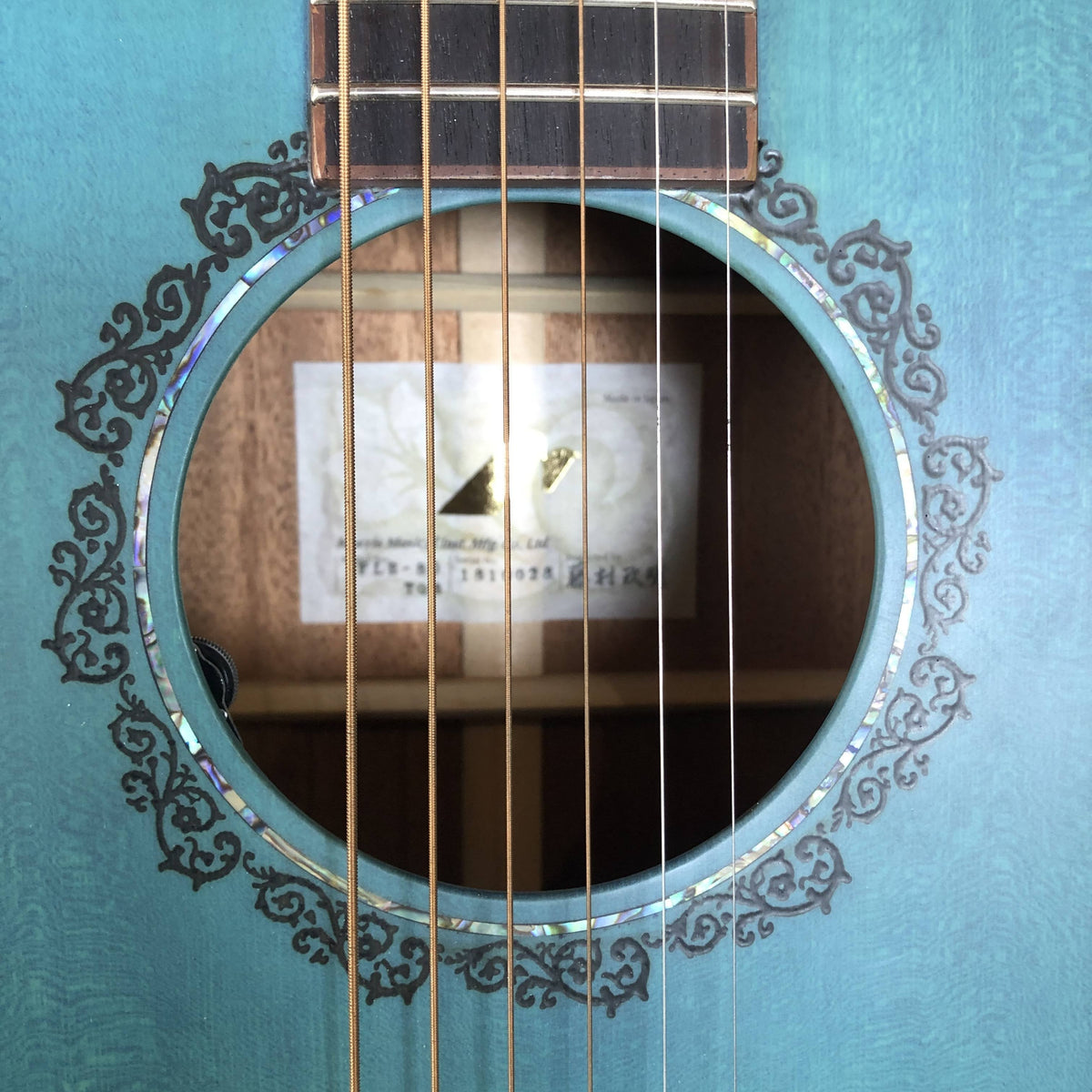 Morris FLB-80 Acoustic Electric Guitar - Turquoise Blue