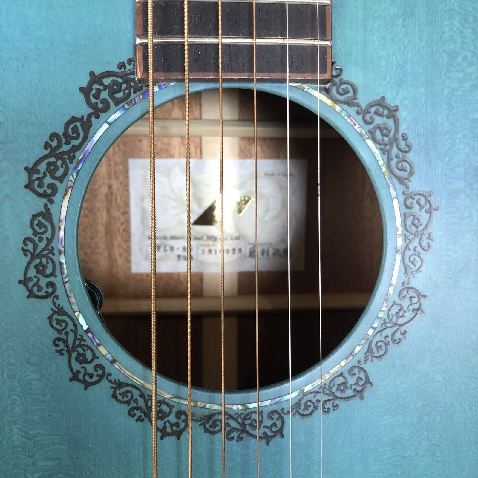 Morris FLB-80 Acoustic Electric Guitar - Turquoise Blue