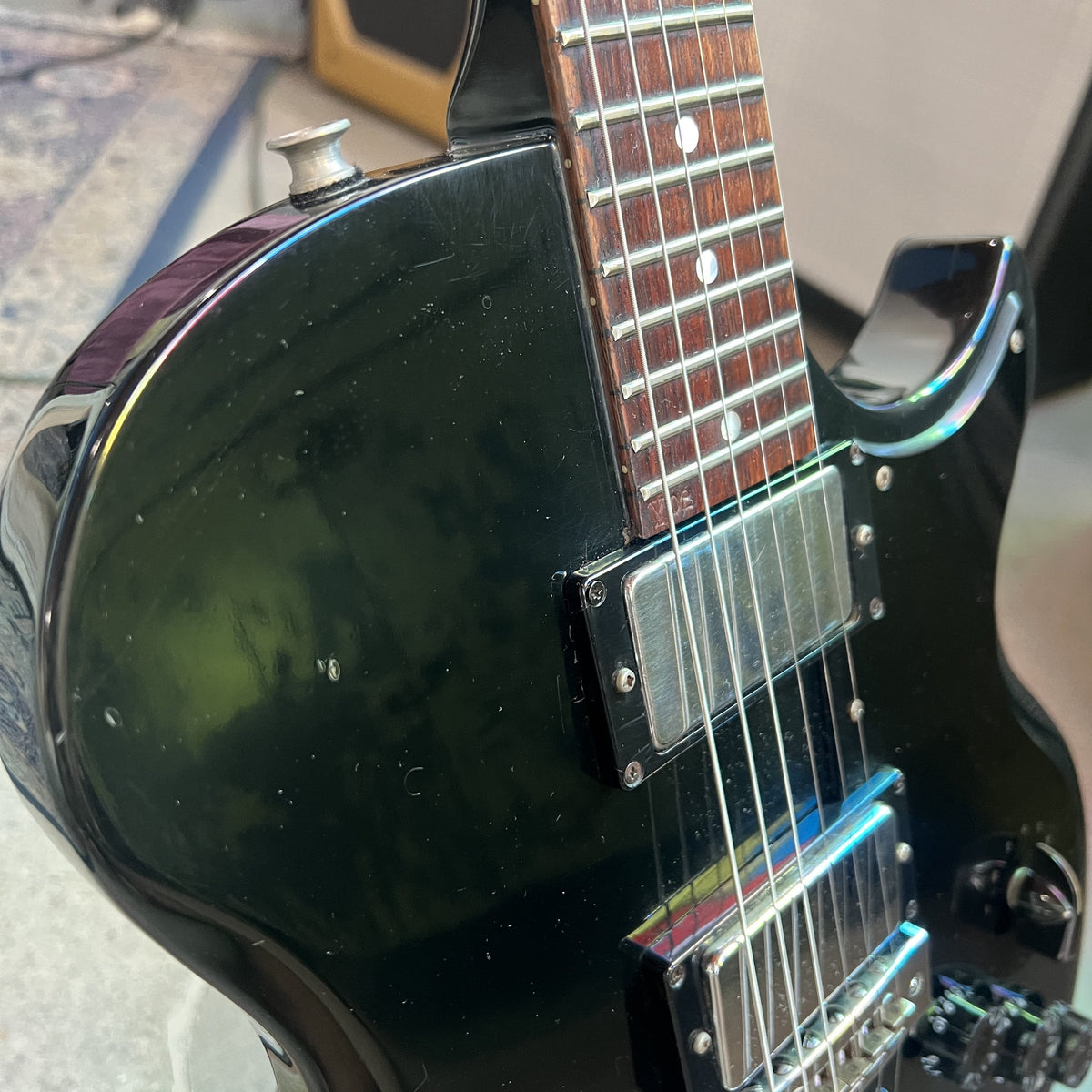 Vintage Mid-1970s Ibanez Model 2451 Lawsuit Era Electric Guitar Black w/ Case