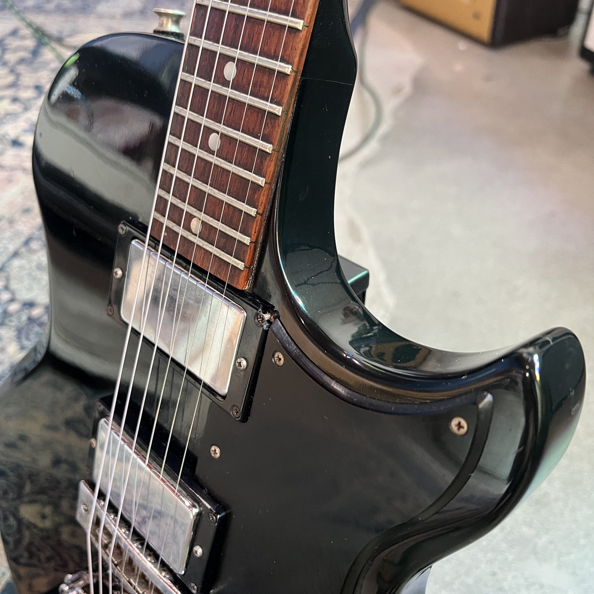 Vintage Mid-1970s Ibanez Model 2451 Lawsuit Era Electric Guitar Black w/ Case