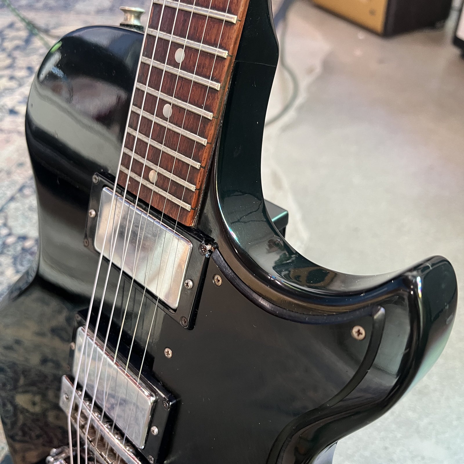 Vintage Mid-1970s Ibanez Model 2451 Lawsuit Era Electric Guitar Black w/ Case