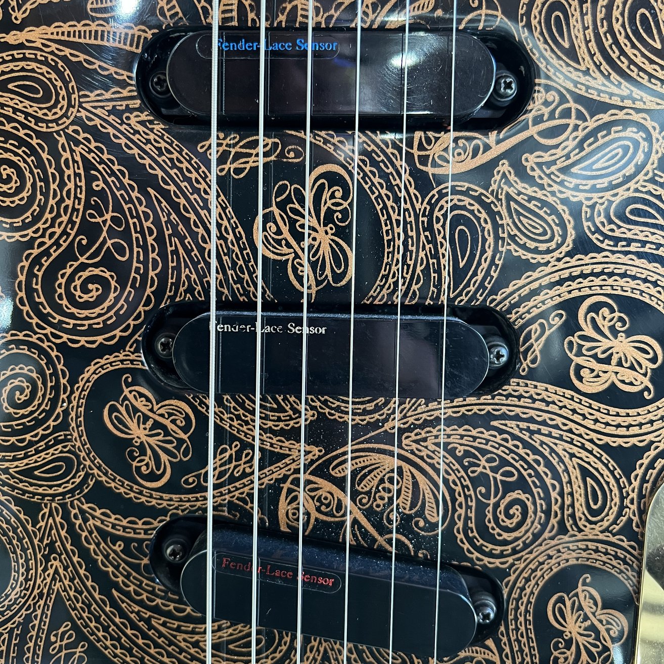 1994 Fender James Burton Telecaster - Black w/Gold Paisley
