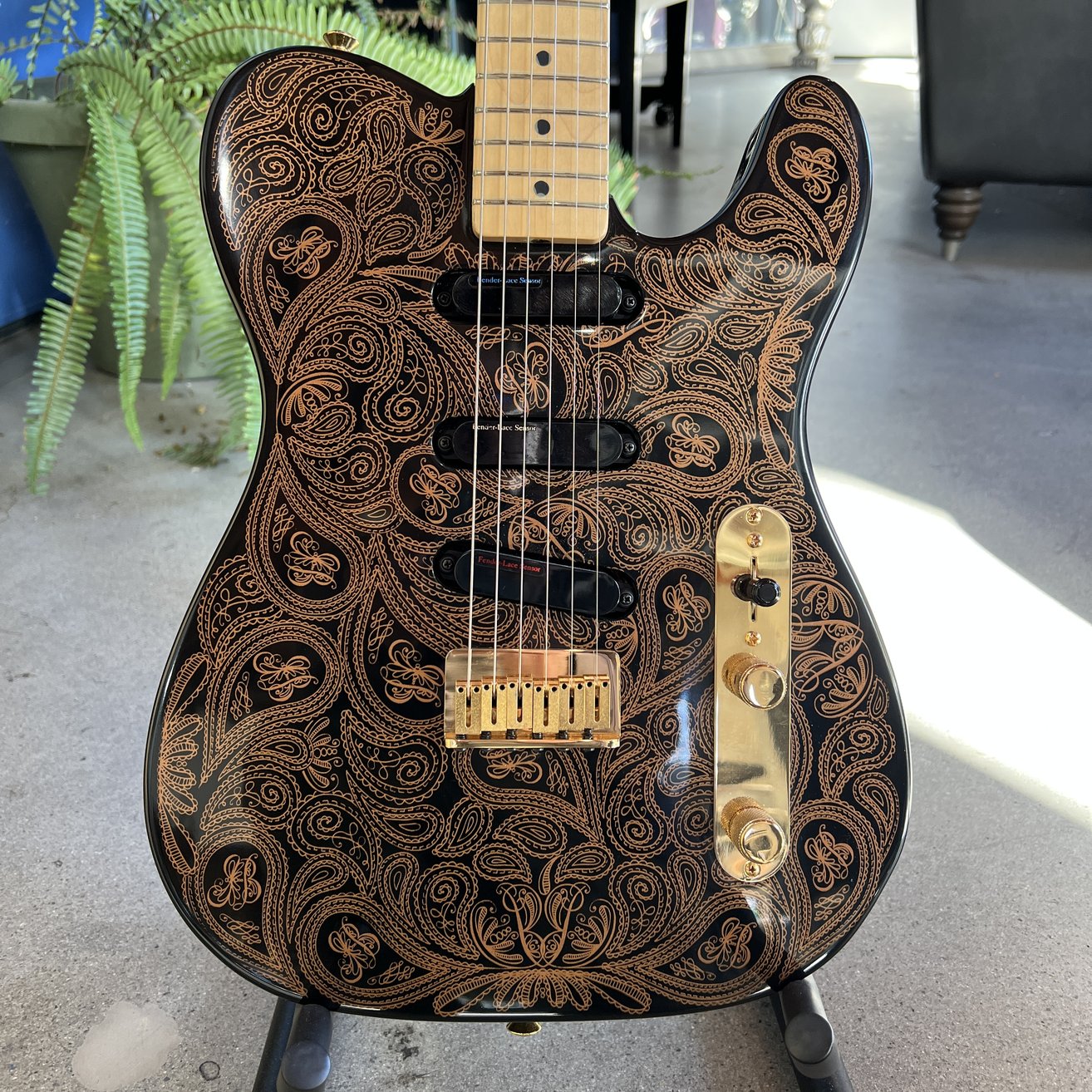 1994 Fender James Burton Telecaster - Black w/Gold Paisley