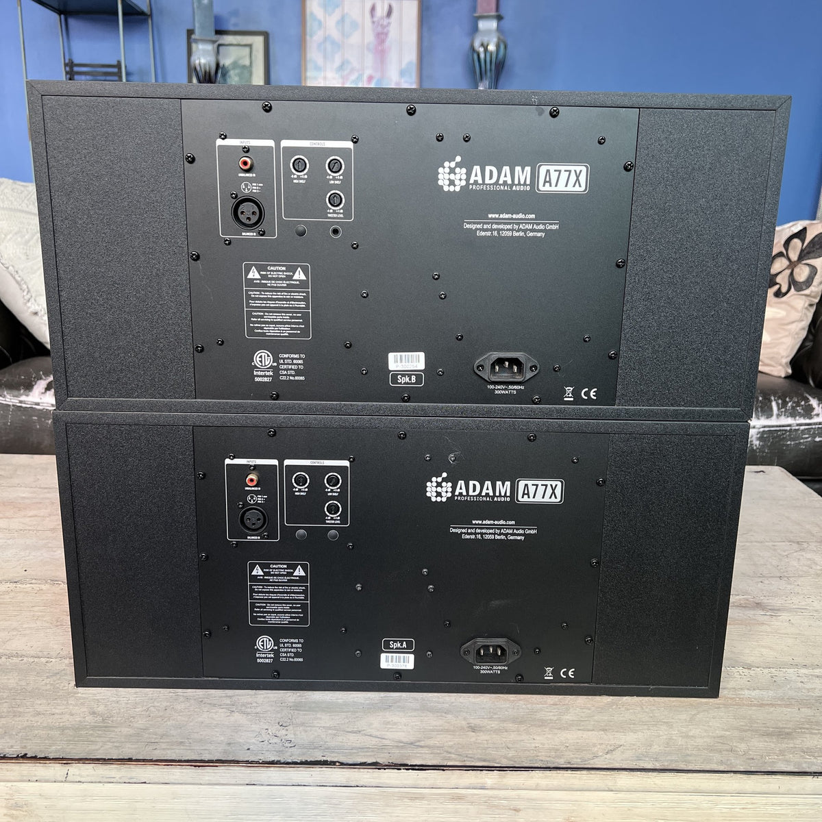 ADAM Audio A77X 2.5-Way Active Studio Monitors - Matched Pair (Speaker A & Speaker B) - Excellent Condition