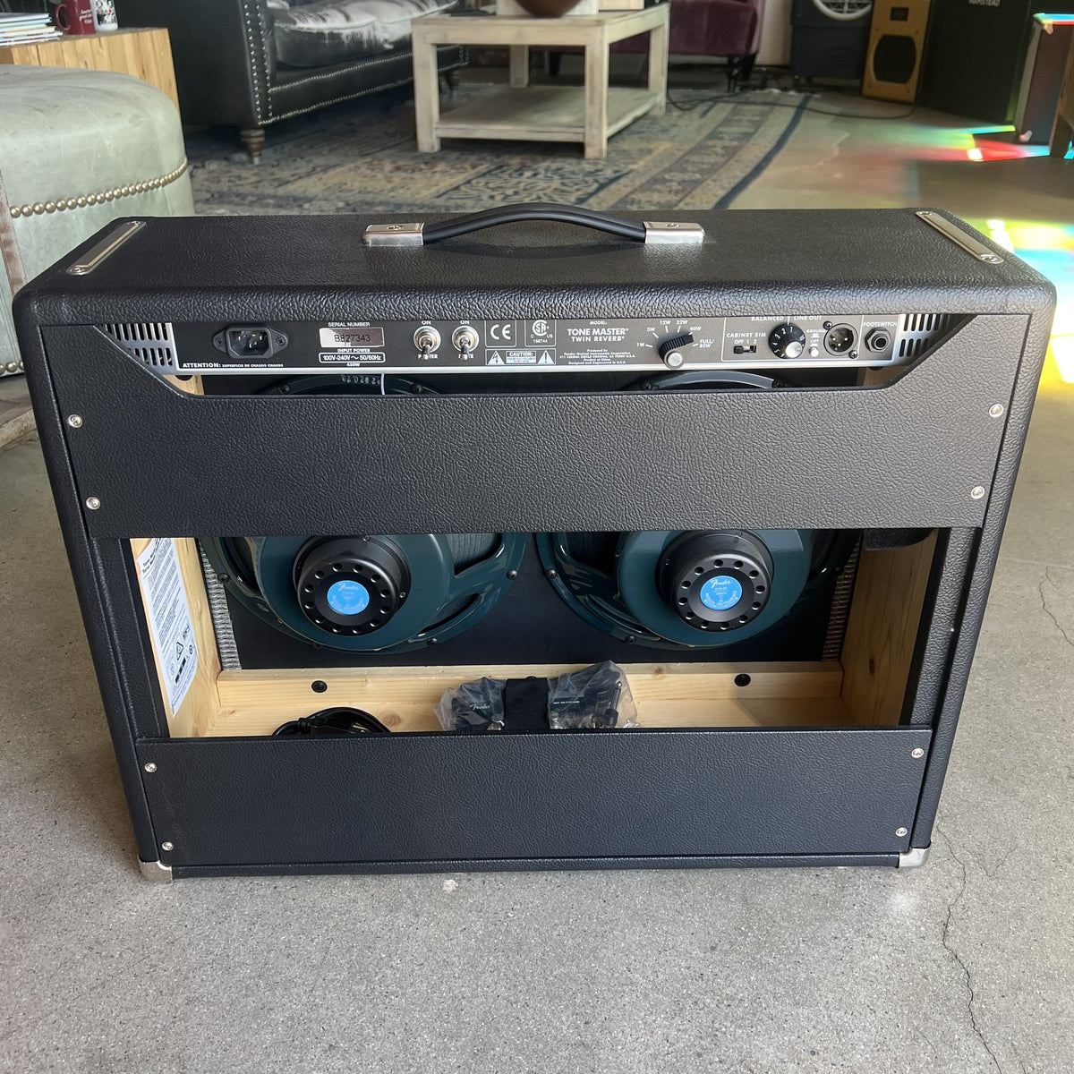 Fender Tone Master Twin Reverb back panel serial B827343