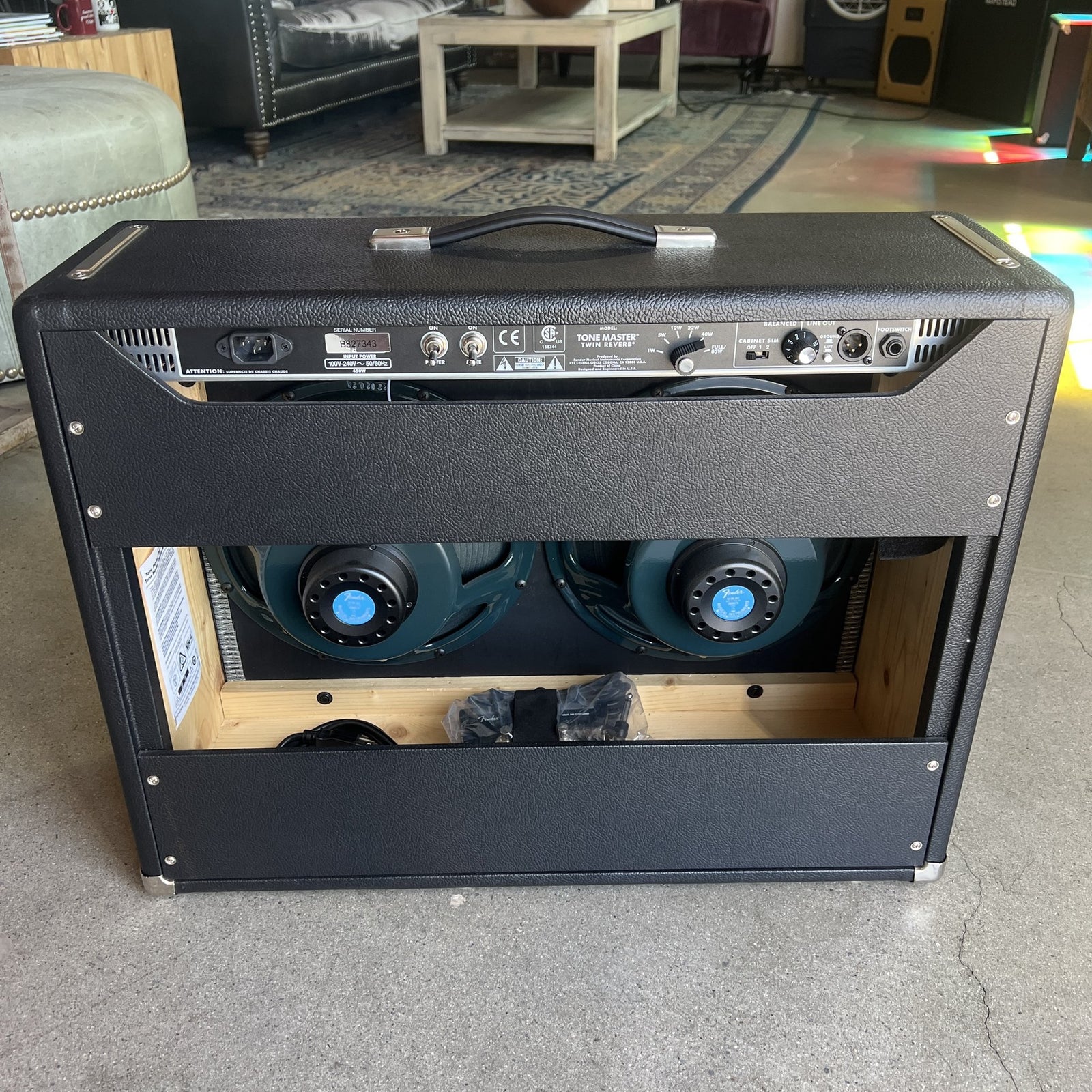 Fender Tone Master Twin Reverb back panel serial B827343